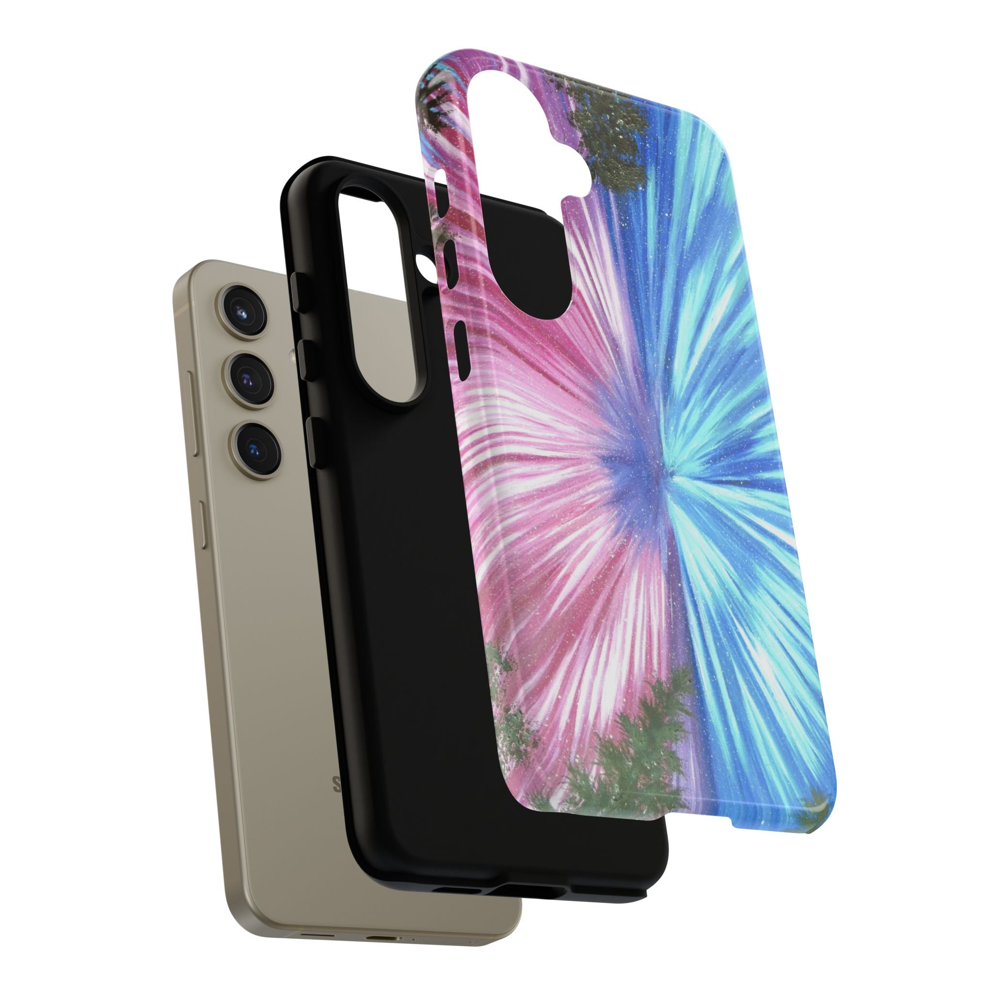 Phone Case — Pink & Blue Burst Tough Protective Case