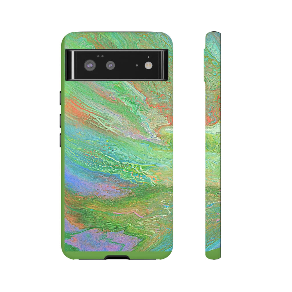 Marbled Green Abstract Phone Case — Protective Tough Case for iPhone