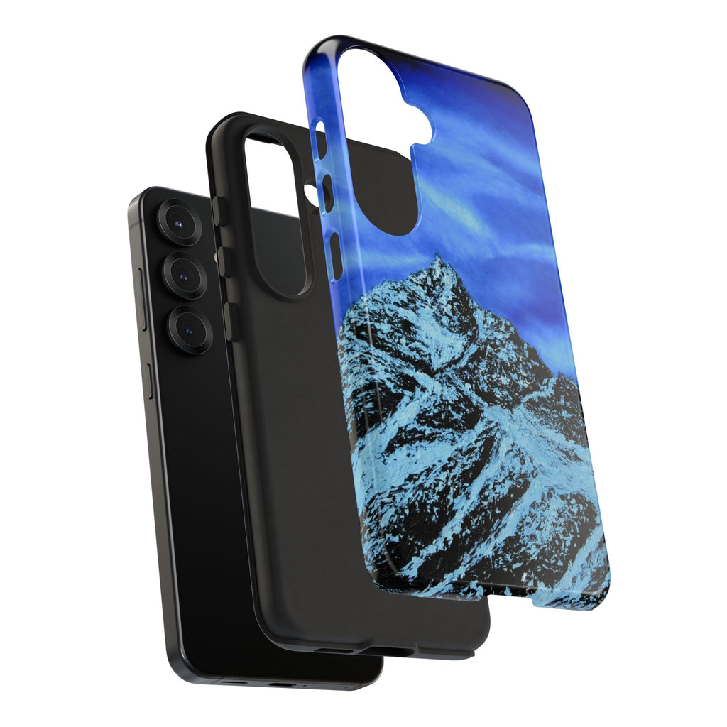 Mountain Peak Blue Tough Phone Case — Rugged Protective iPhone Cover