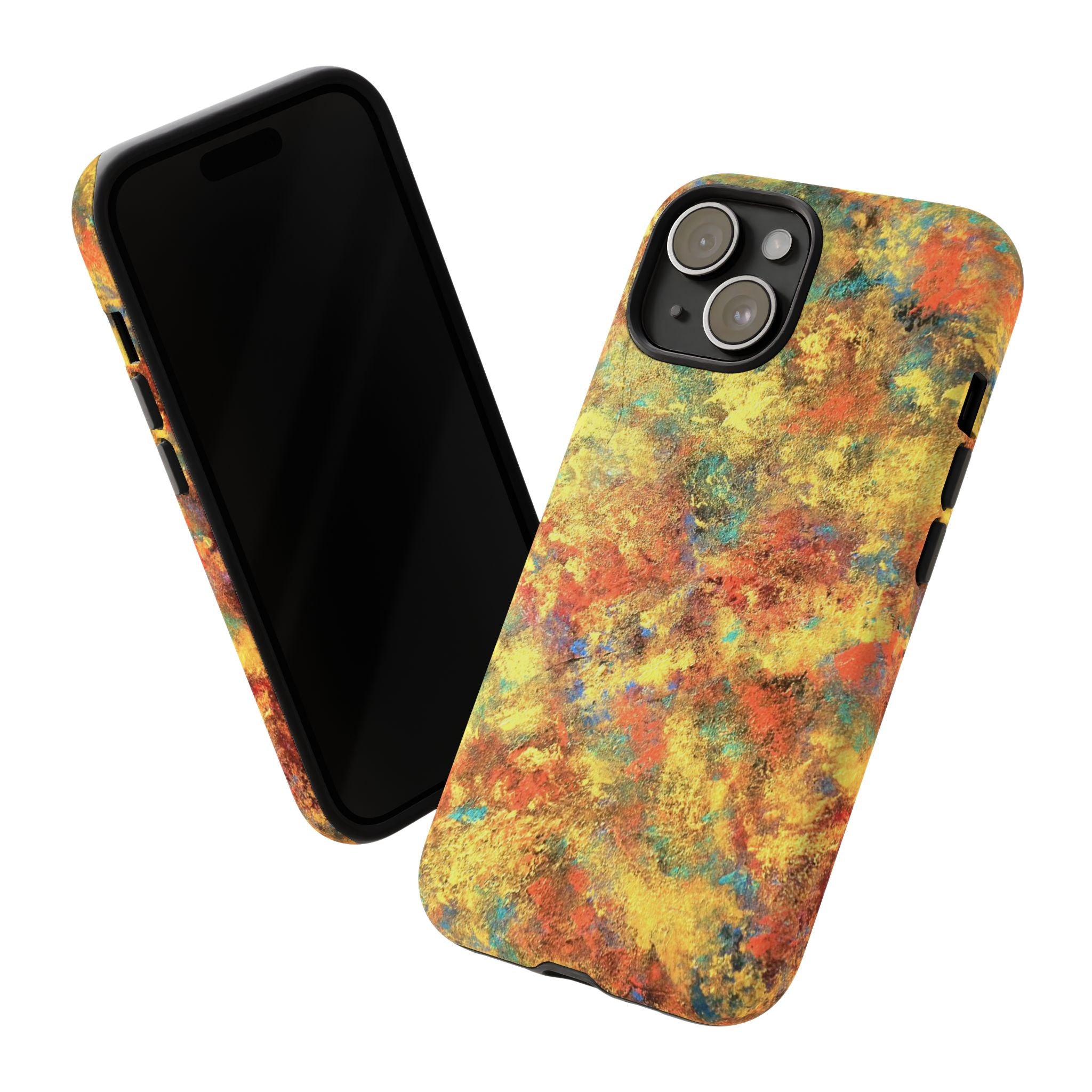 Abstract Autumn Marble Phone Case — Protective iPhone Cover with Warm Fall Colors