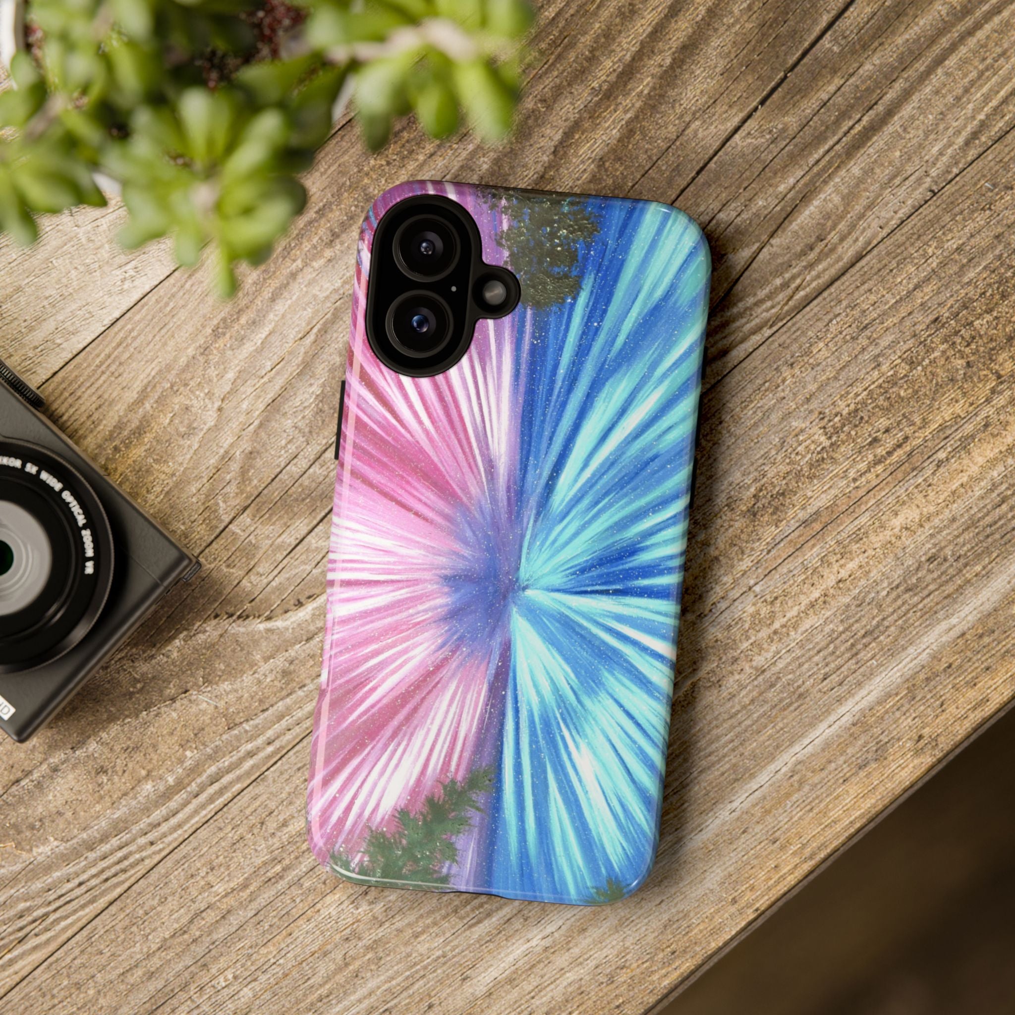 Phone Case — Pink & Blue Burst Tough Protective Case
