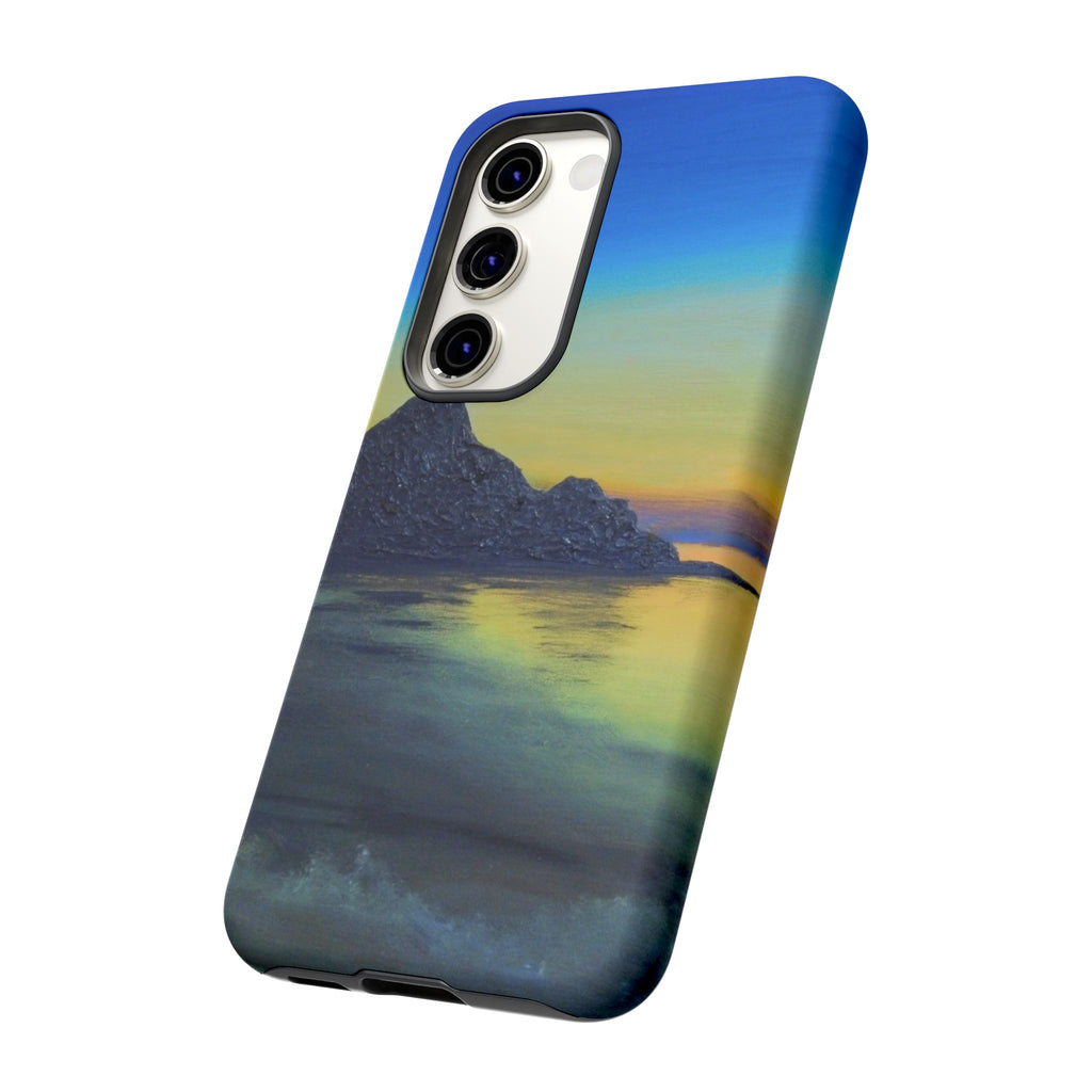 Sunset Cove Phone Case — Durable Protective Tough Case with Tranquil Beach Landscape