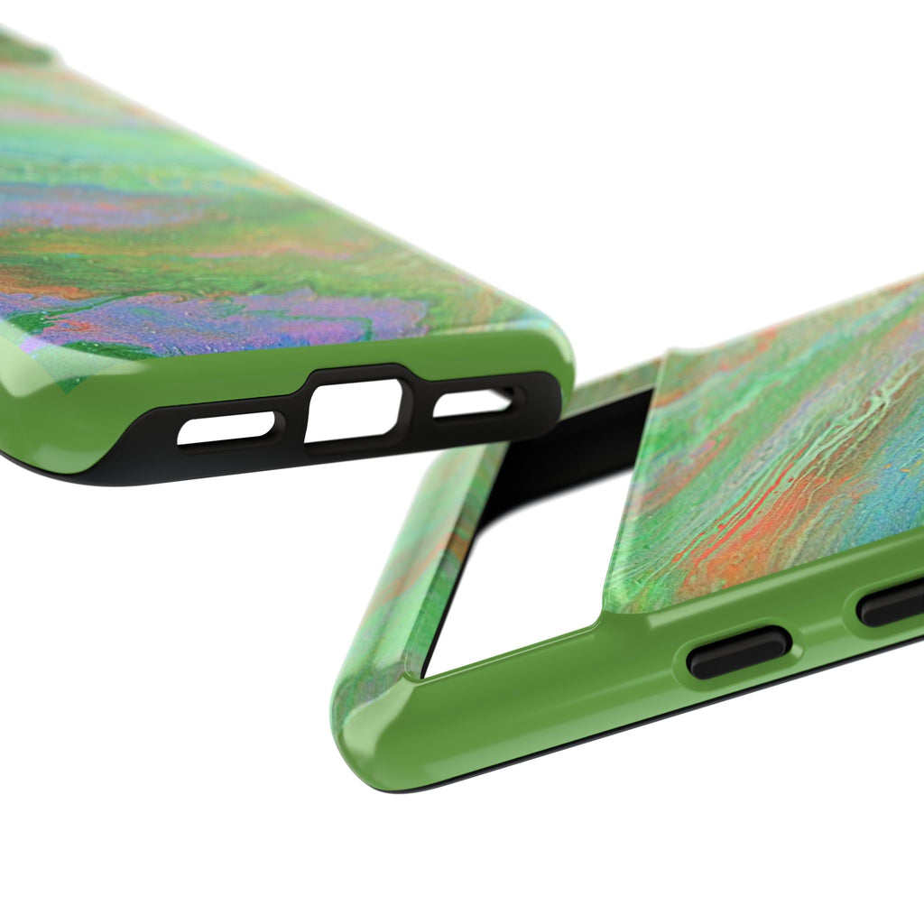 Marbled Green Abstract Phone Case — Protective Tough Case for iPhone