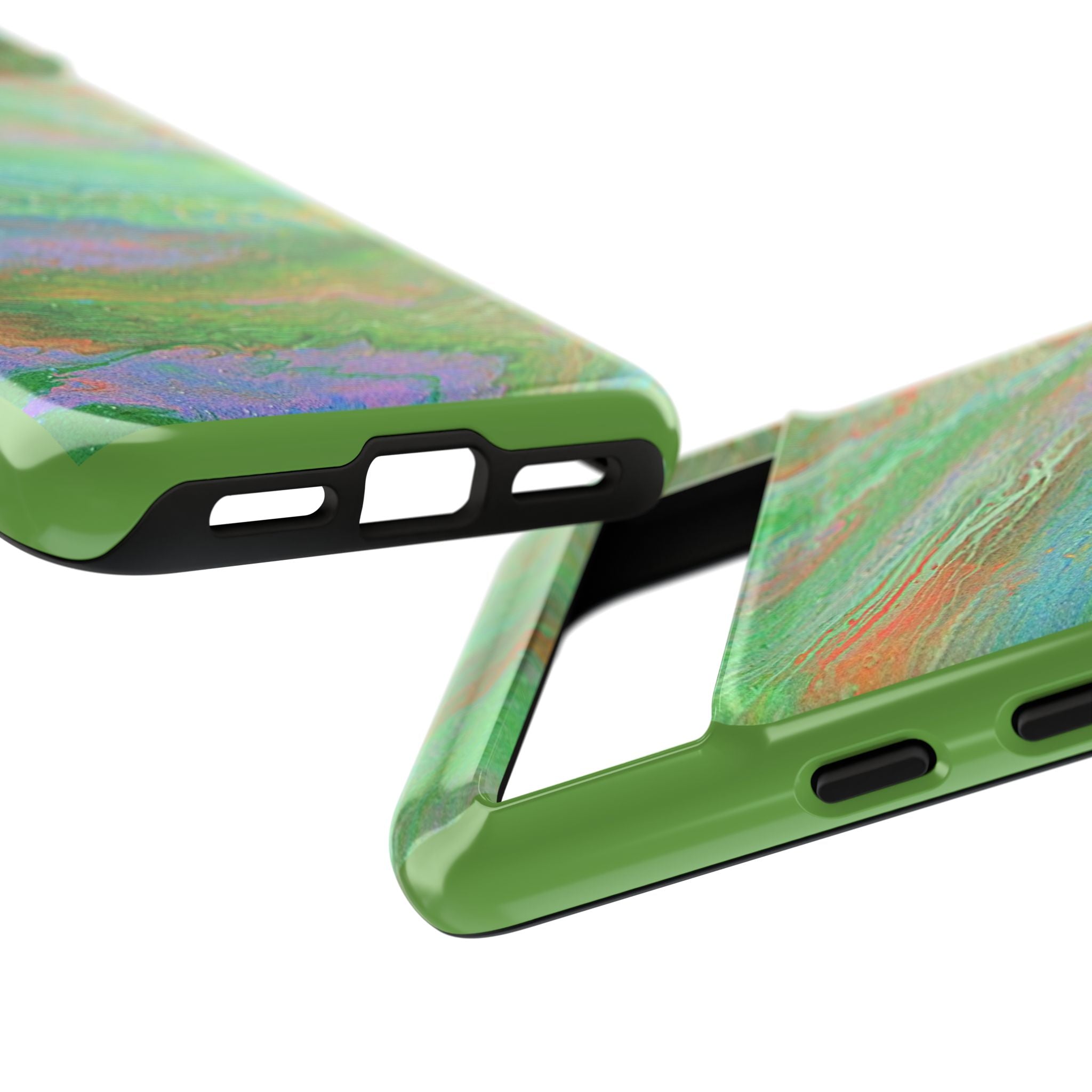 Marbled Green Abstract Phone Case — Protective Tough Case for iPhone