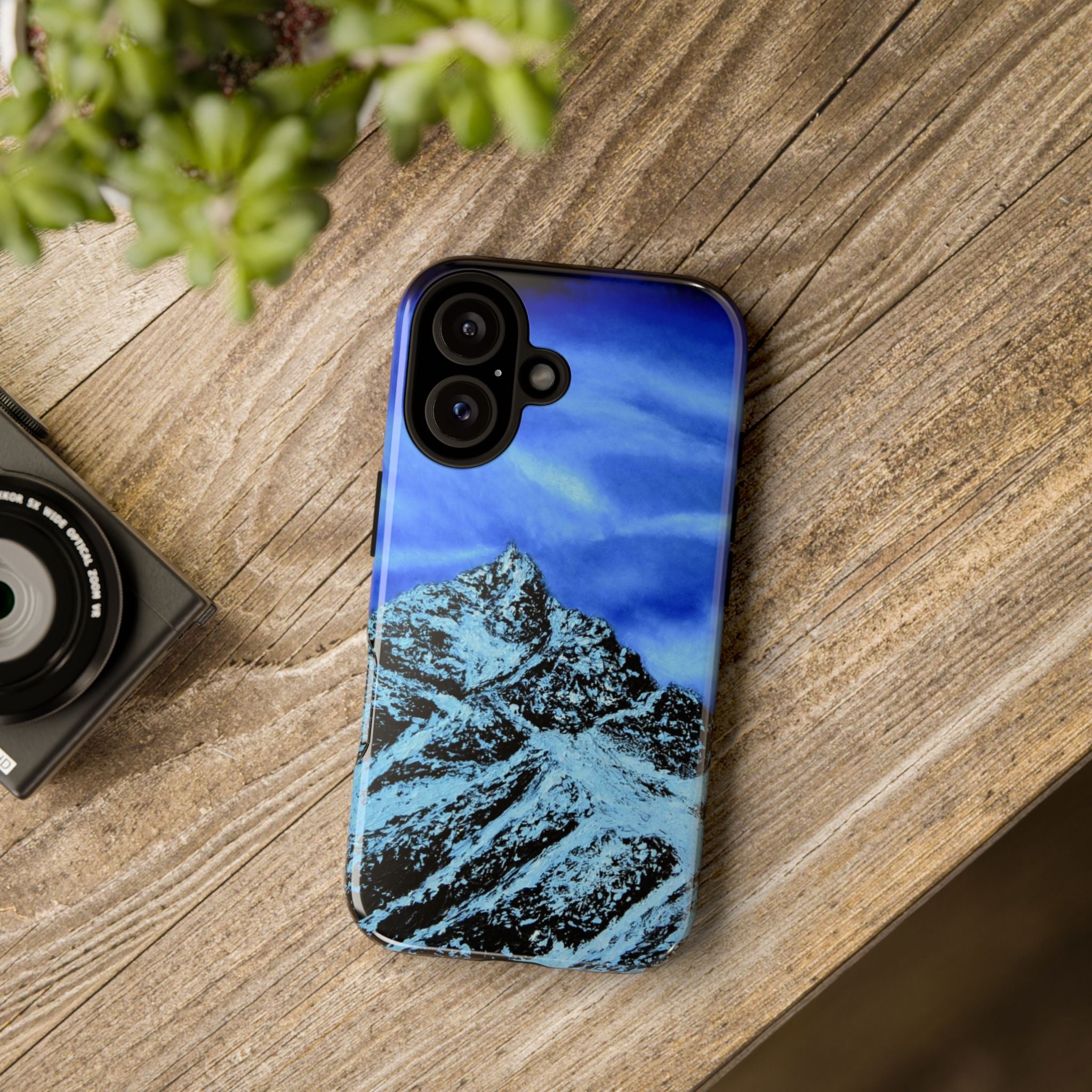 Mountain Peak Blue Tough Phone Case — Rugged Protective iPhone Cover