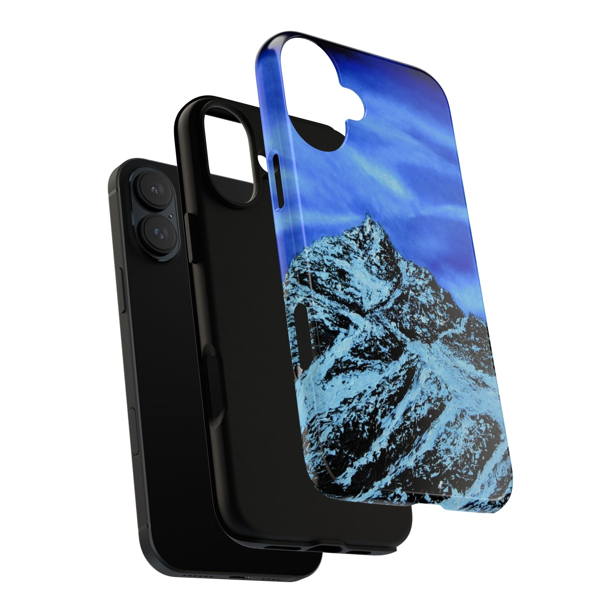 Mountain Peak Blue Tough Phone Case — Rugged Protective iPhone Cover