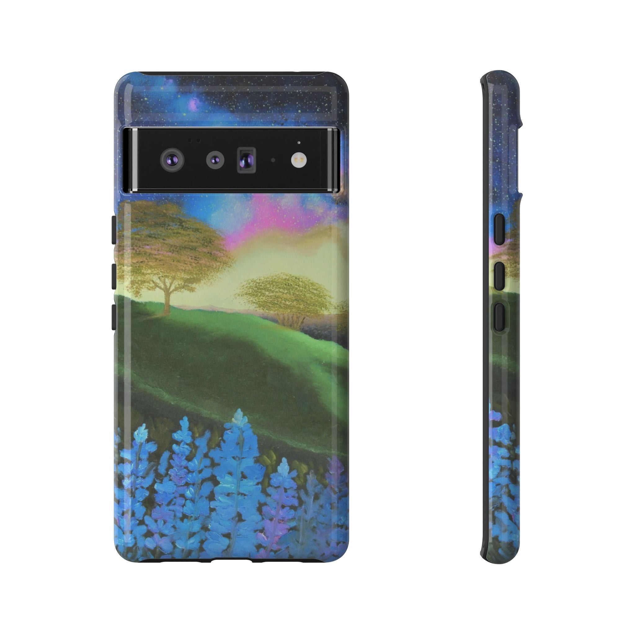 Aurora Nightscape Phone Case — Galaxy Meadow Protective Case