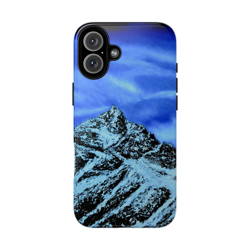 Mountain Peak Blue Tough Phone Case — Rugged Protective iPhone Cover