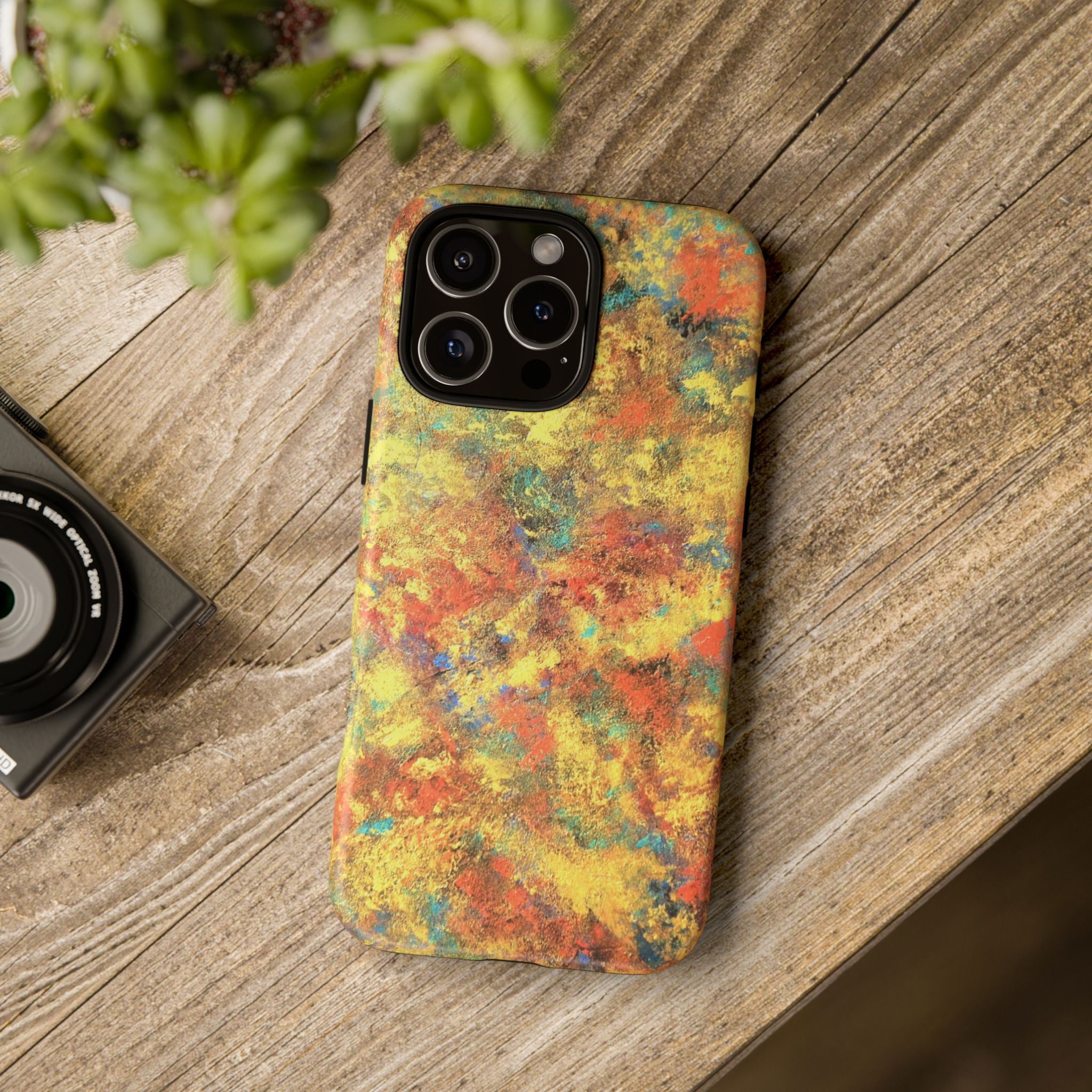 Abstract Autumn Marble Phone Case — Protective iPhone Cover with Warm Fall Colors