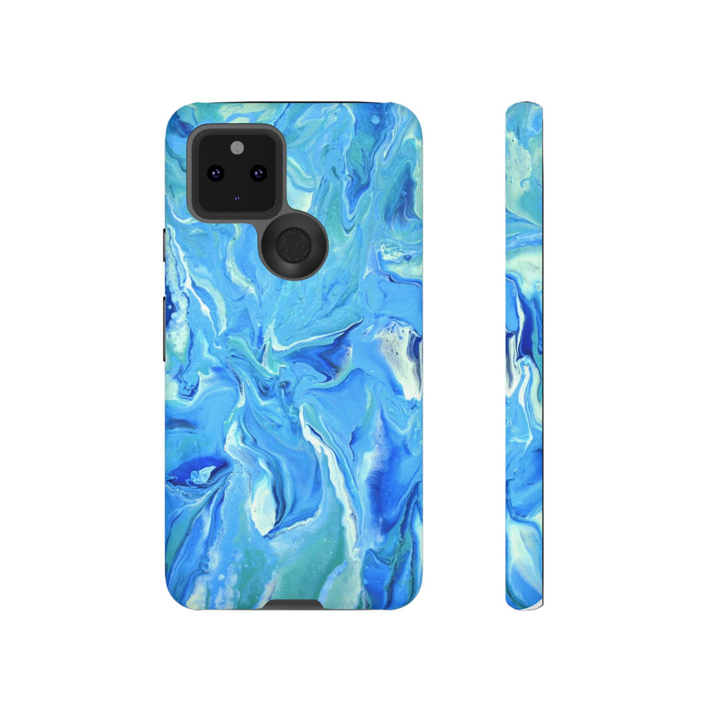 Blue Marble Tough Phone Case — Ocean Swirl Protective iPhone Cover