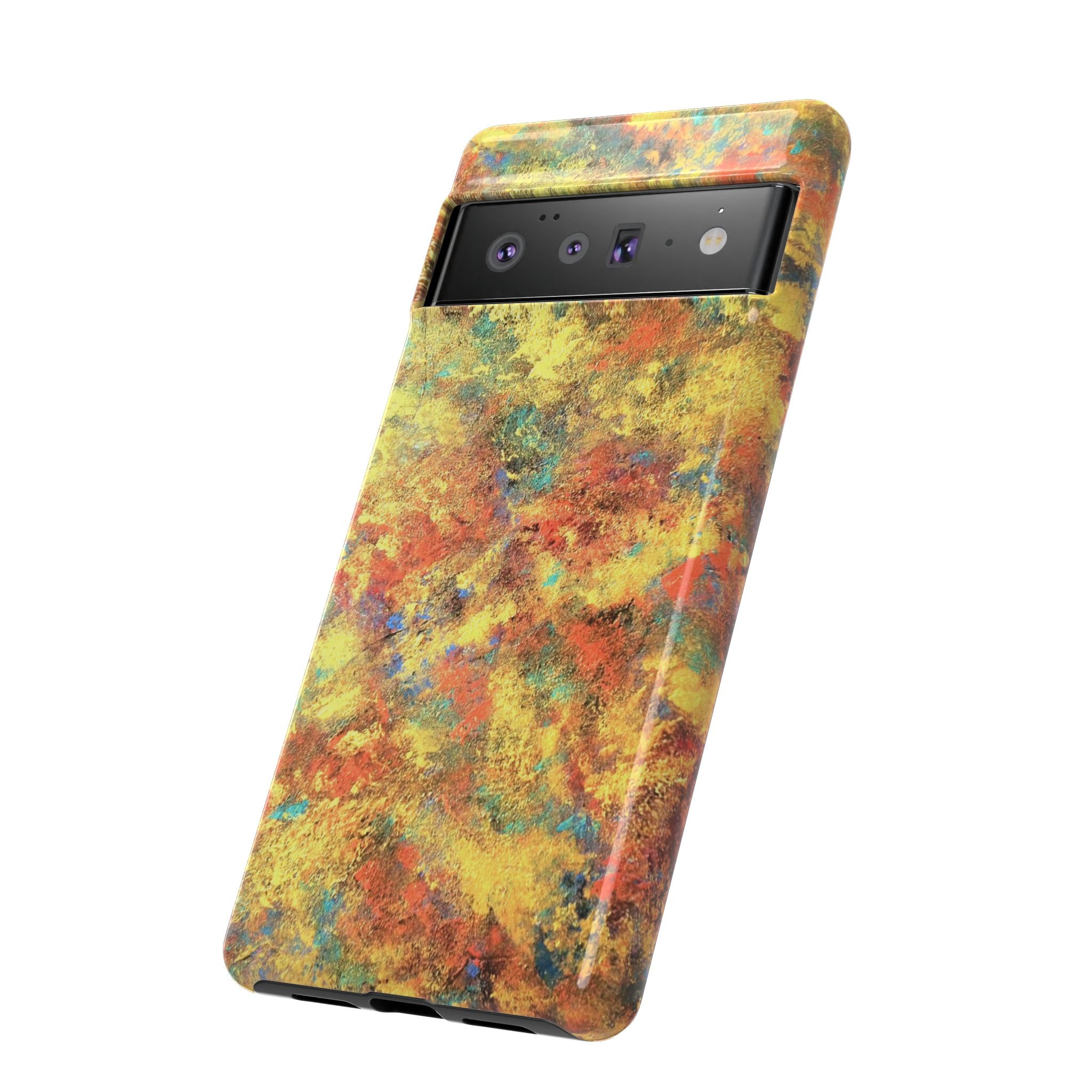 Abstract Autumn Marble Phone Case — Protective iPhone Cover with Warm Fall Colors