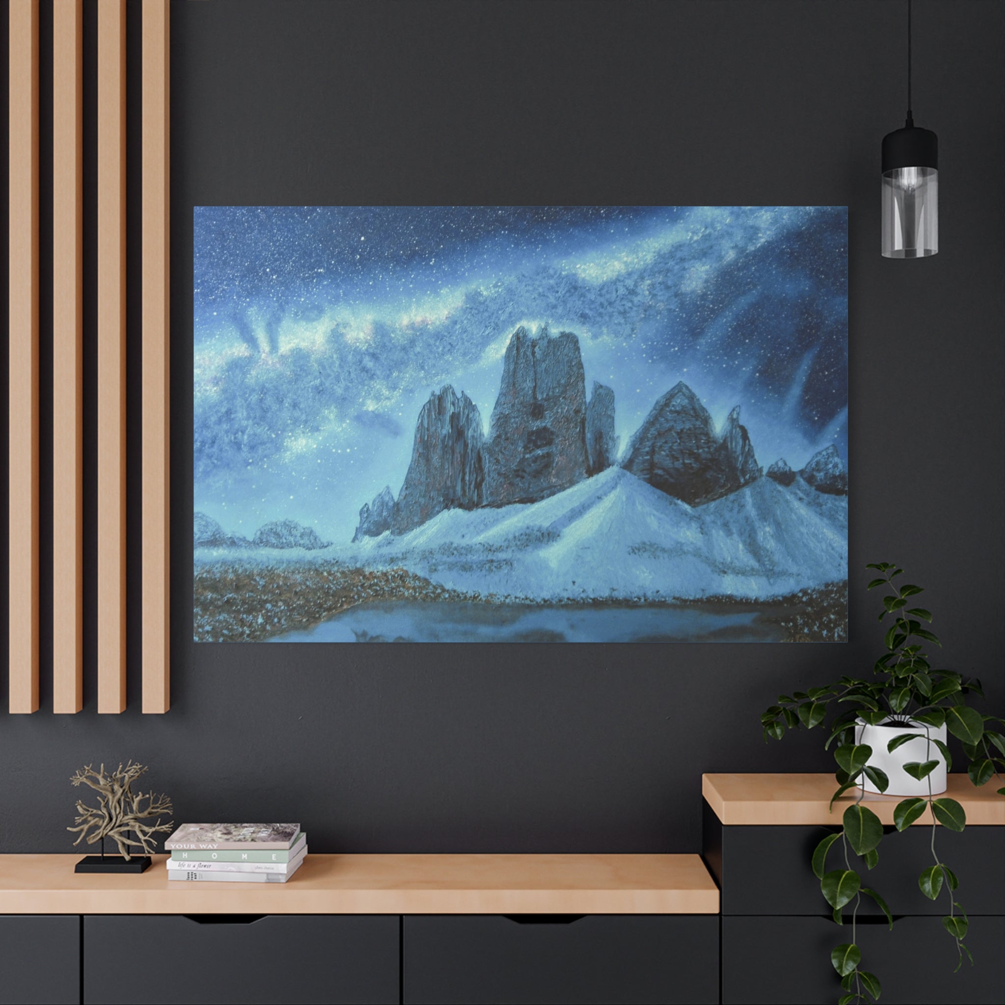Milky Way above Dolomites Canvas Print — Matte Stretched Wall Art