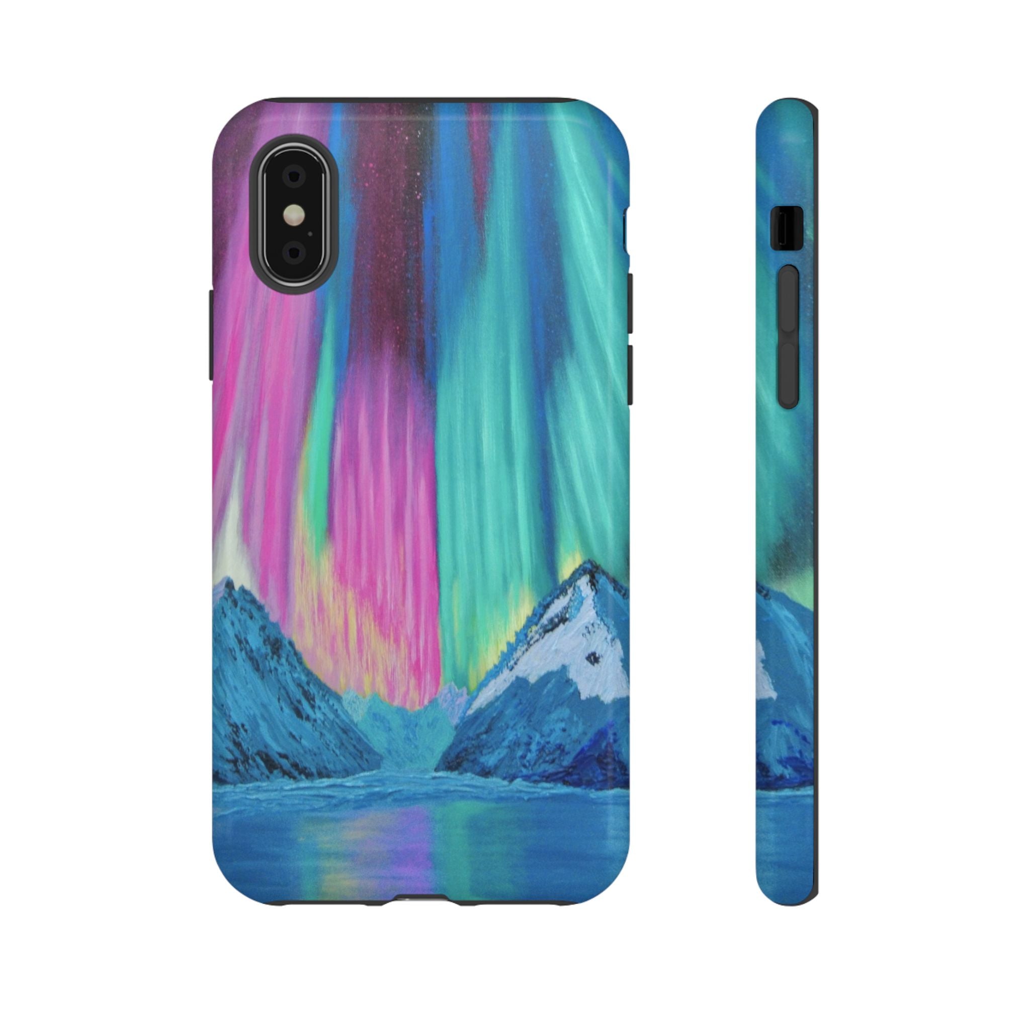 Aurora Mountain Tough Phone Case — Northern Lights Protective iPhone Cover