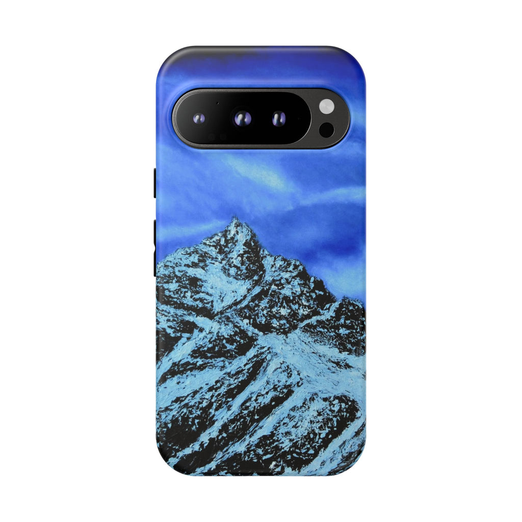 Mountain Peak Blue Tough Phone Case — Rugged Protective iPhone Cover