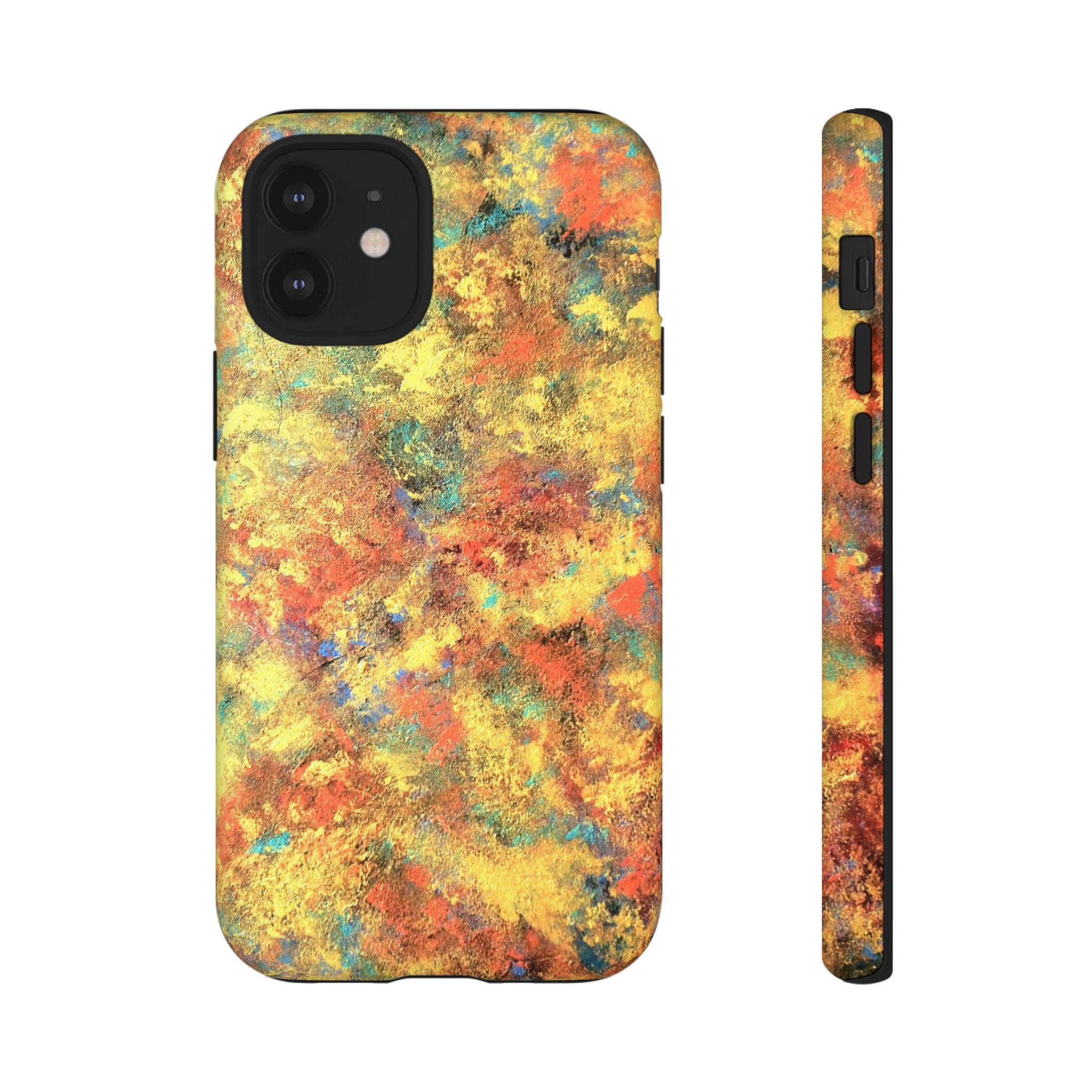 Abstract Autumn Marble Phone Case — Protective iPhone Cover with Warm Fall Colors
