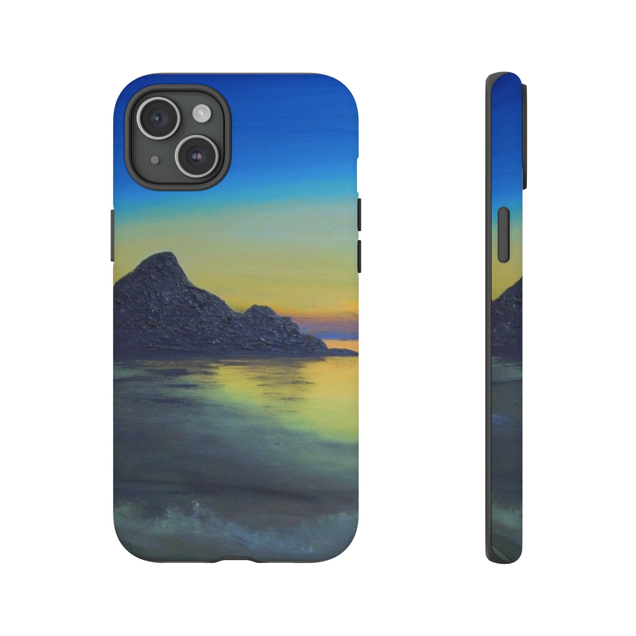 Sunset Cove Phone Case — Durable Protective Tough Case with Tranquil Beach Landscape