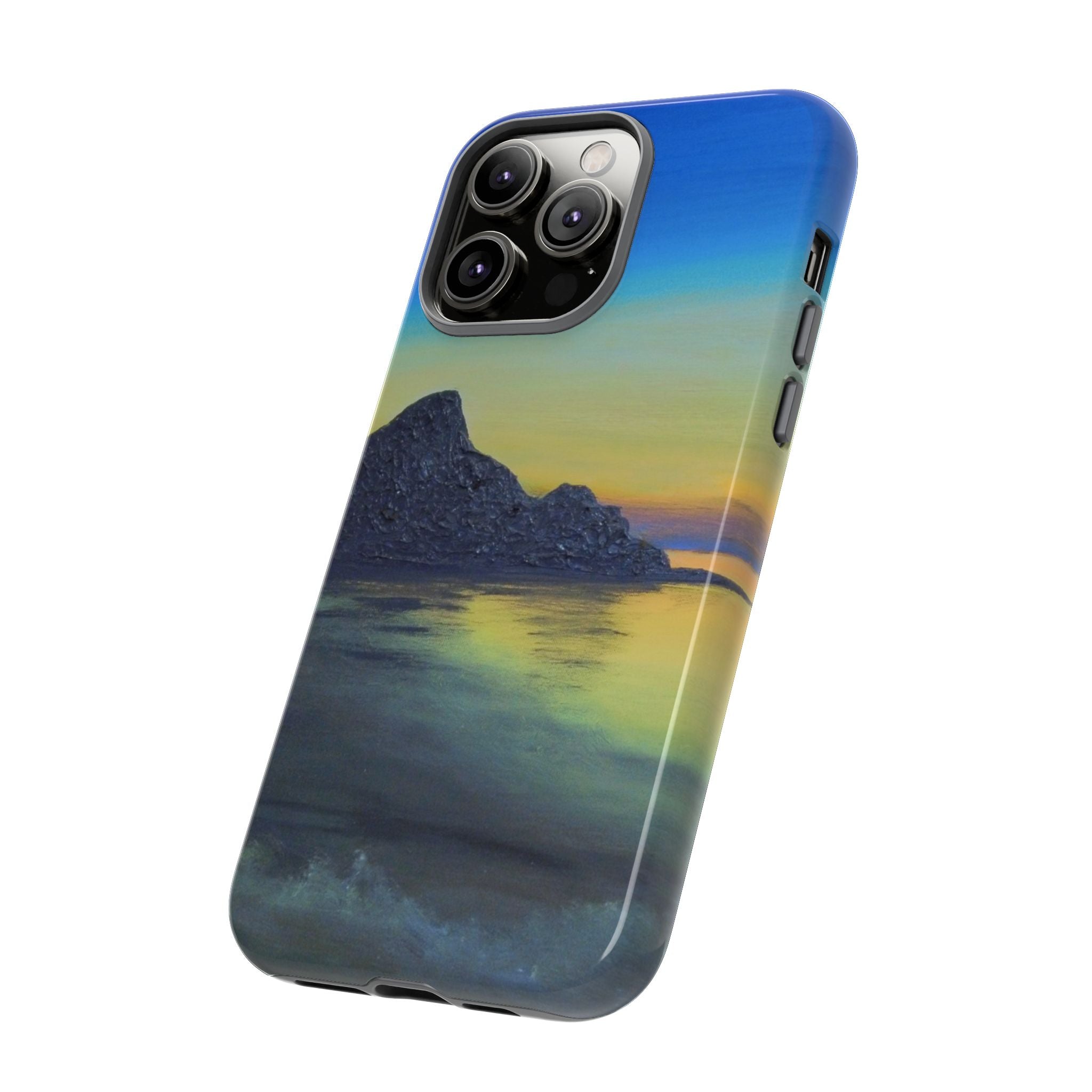 Sunset Cove Phone Case — Durable Protective Tough Case with Tranquil Beach Landscape