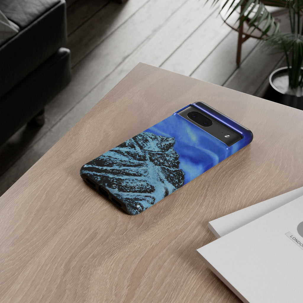 Mountain Peak Blue Tough Phone Case — Rugged Protective iPhone Cover