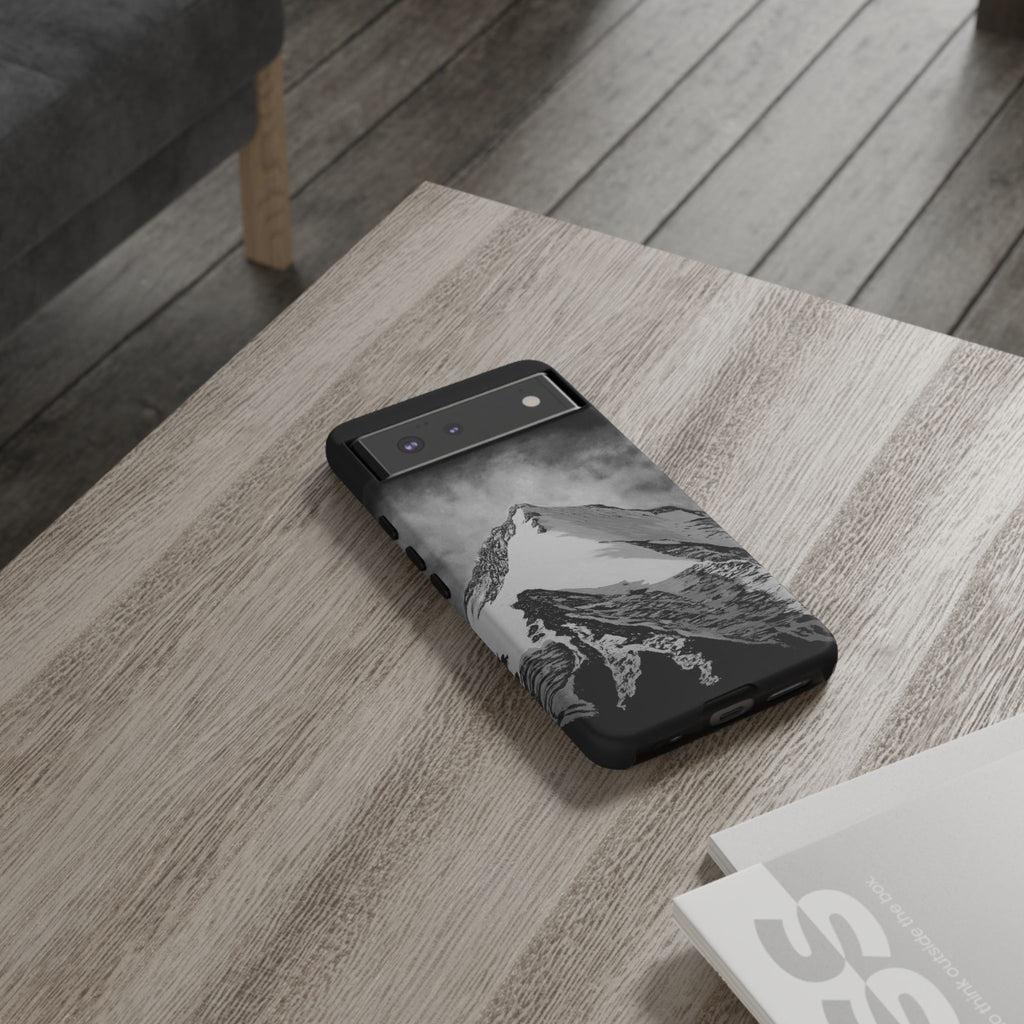 Mountain Peak Phone Case — Black & White Alpine Protective Case