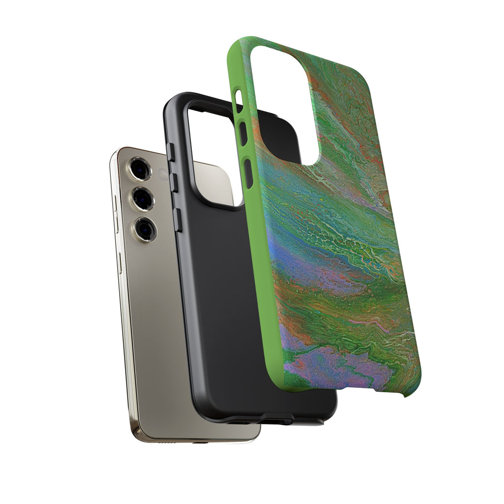 Marbled Green Abstract Phone Case — Protective Tough Case for iPhone
