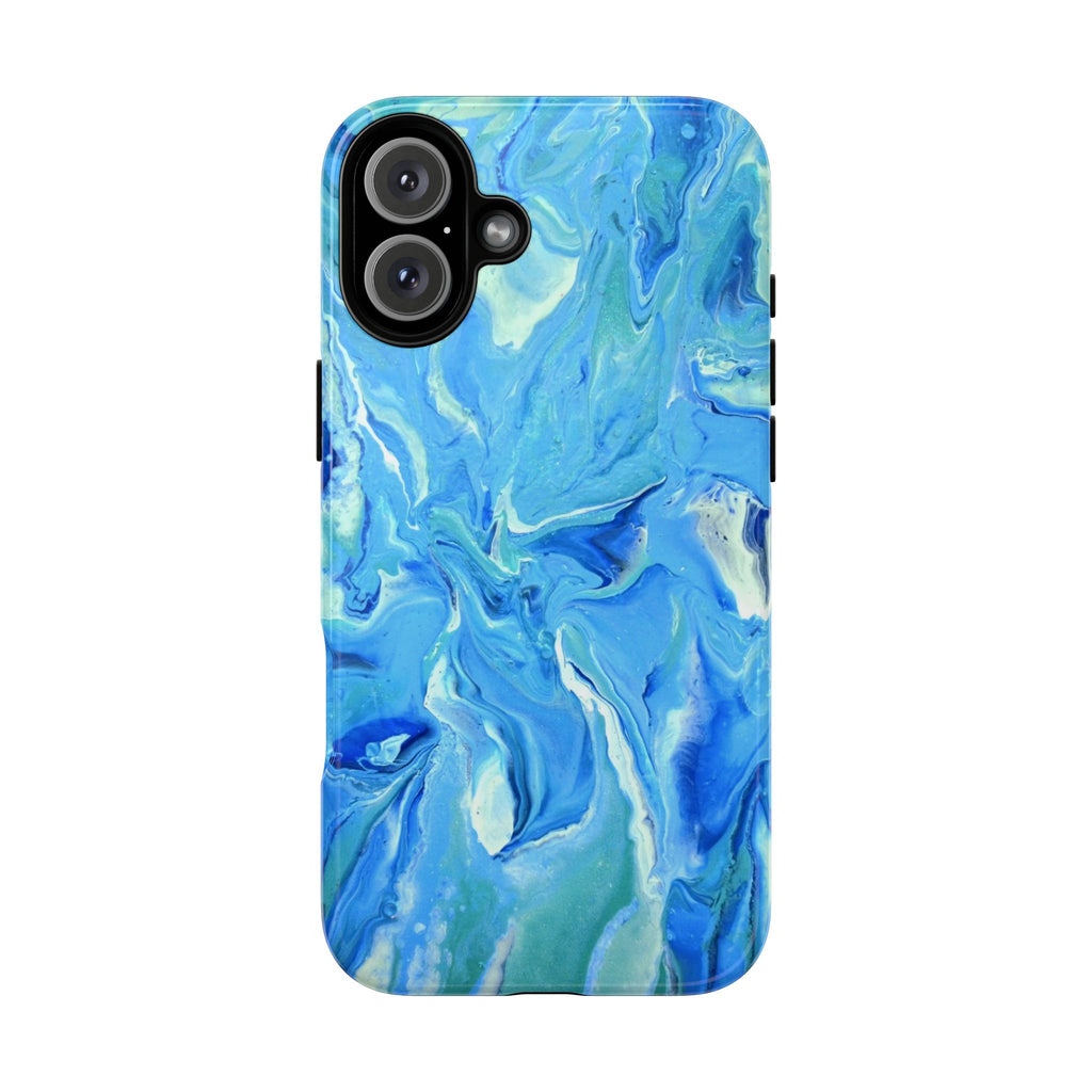 Blue Marble Tough Phone Case — Ocean Swirl Protective iPhone Cover