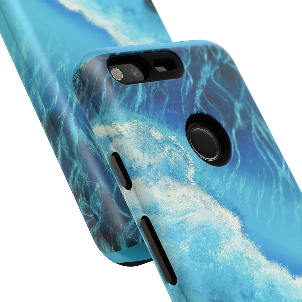 Ocean Wave Tough Phone Case — Blue Sea Water Protective Cover