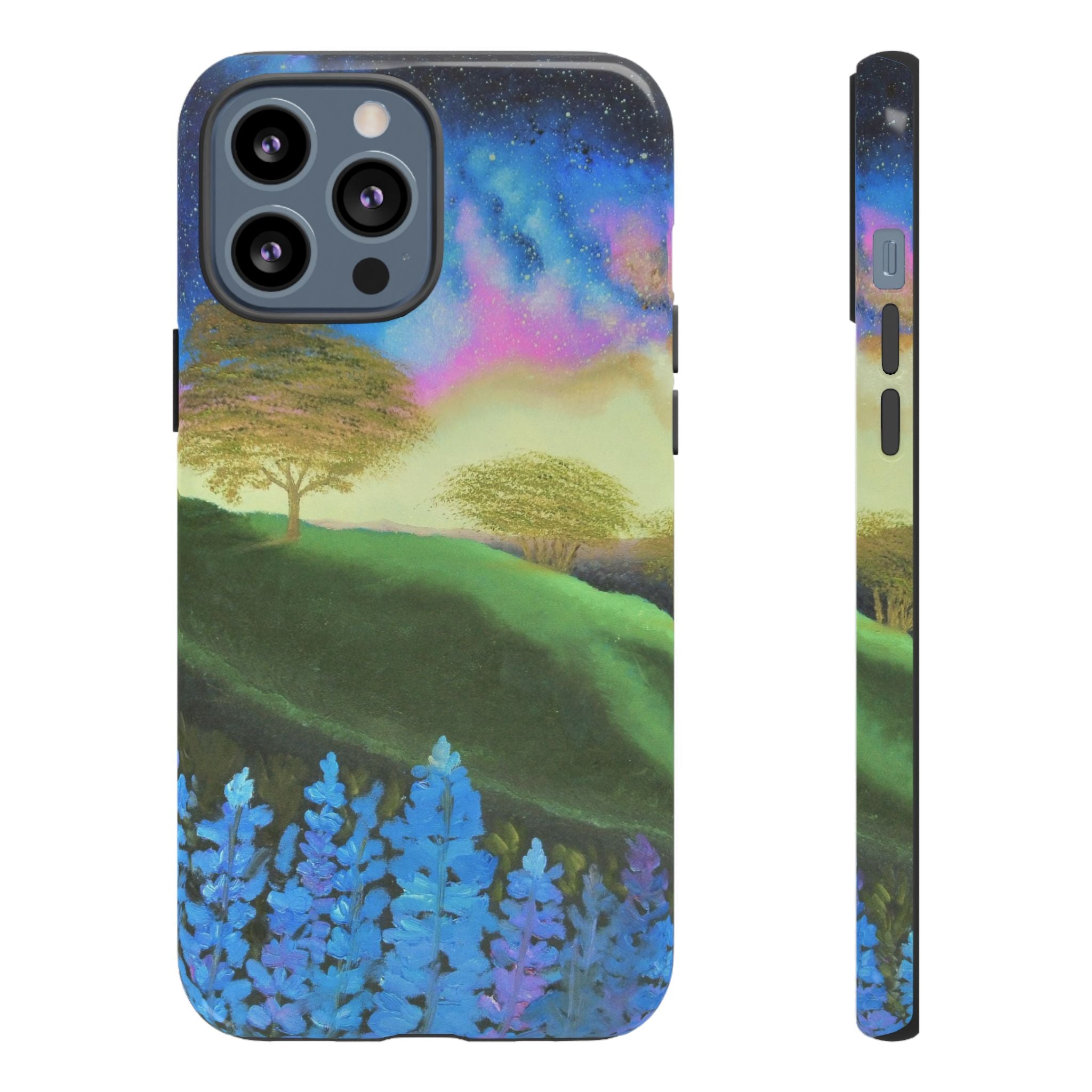 Aurora Nightscape Phone Case — Galaxy Meadow Protective Case