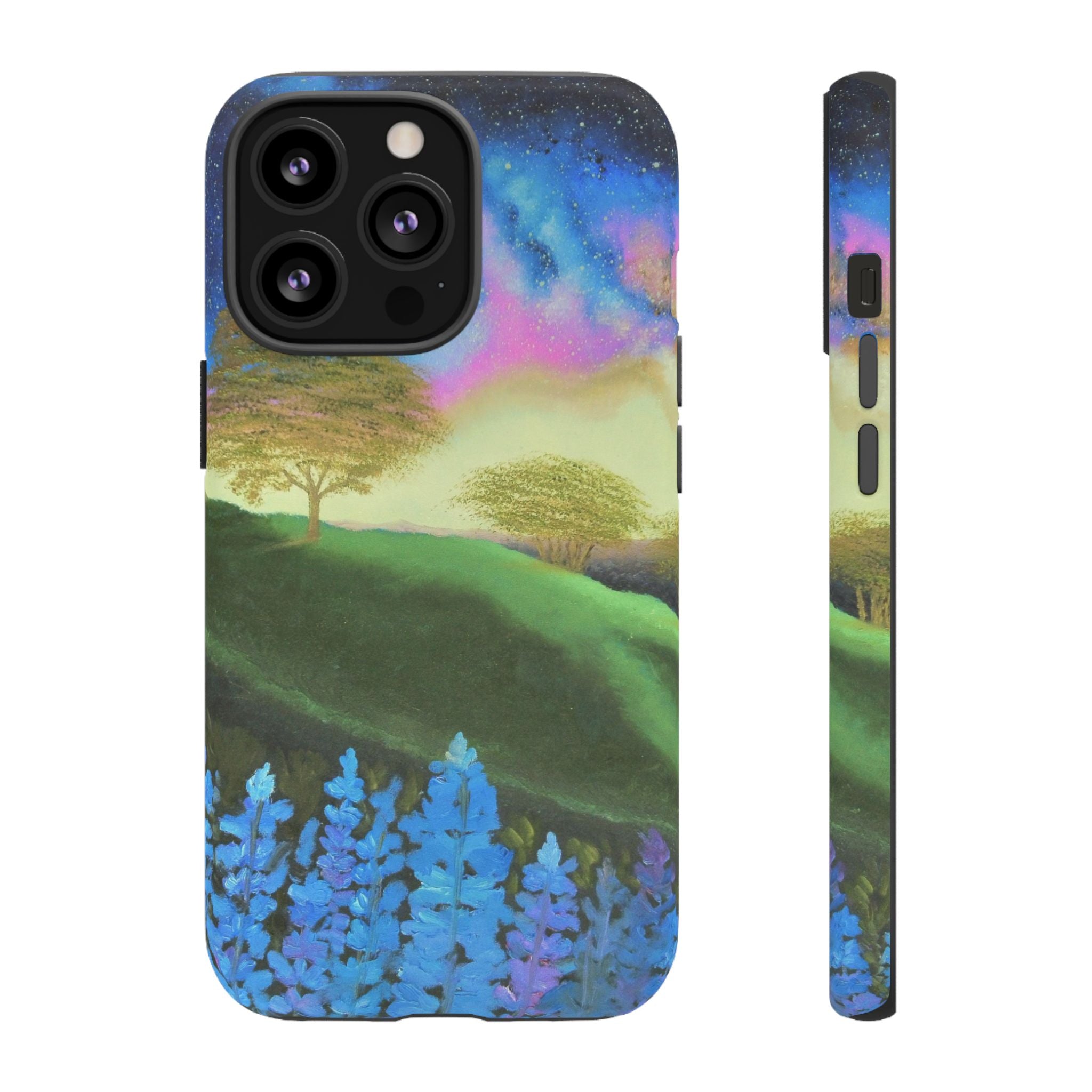 Aurora Nightscape Phone Case — Galaxy Meadow Protective Case