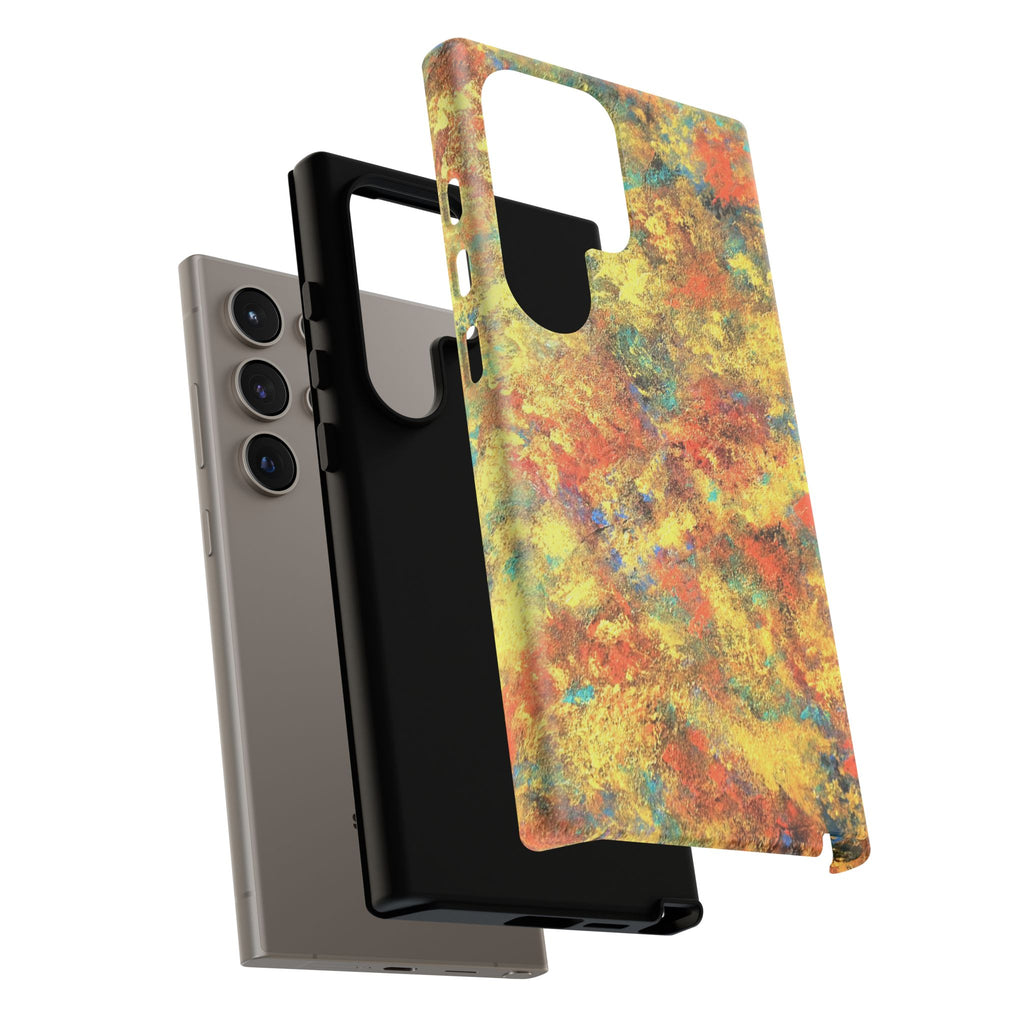 Abstract Autumn Marble Phone Case — Protective iPhone Cover with Warm Fall Colors