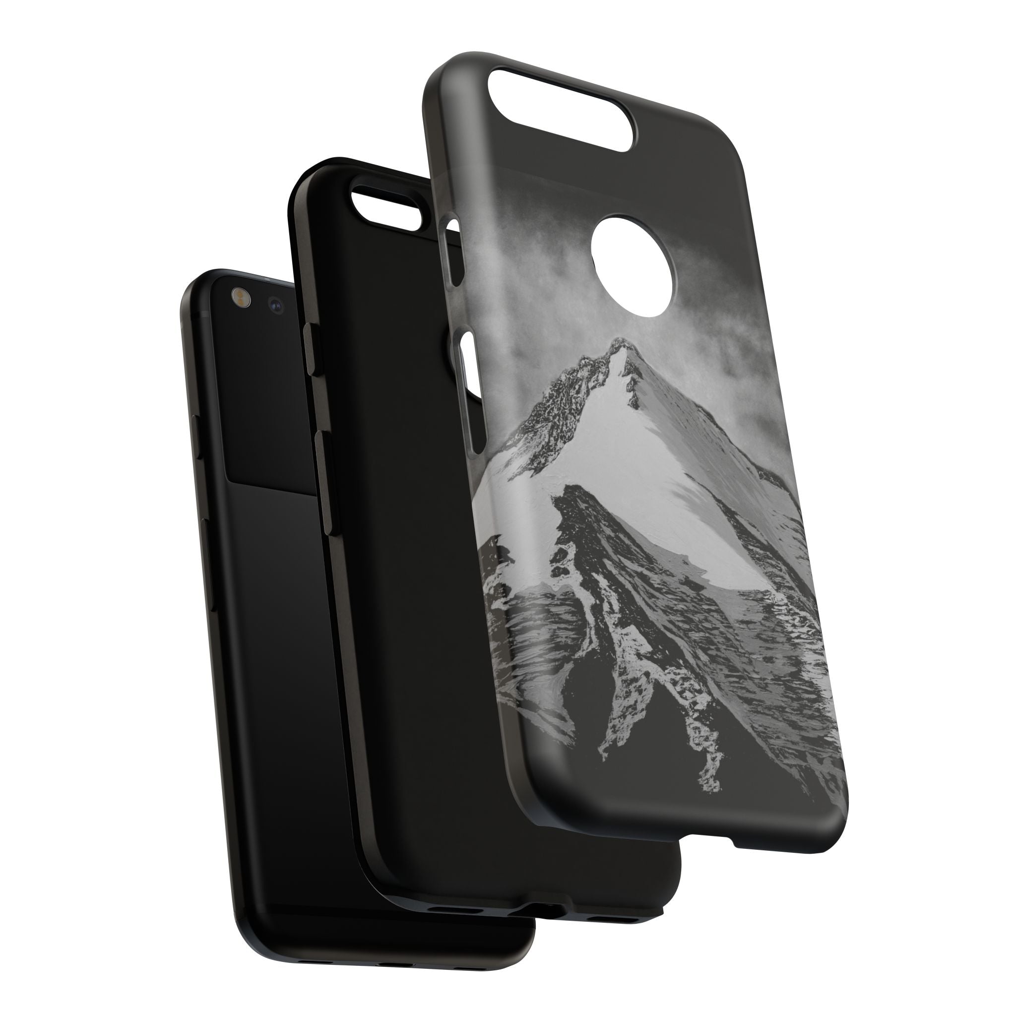 Mountain Peak Phone Case — Black & White Alpine Protective Case