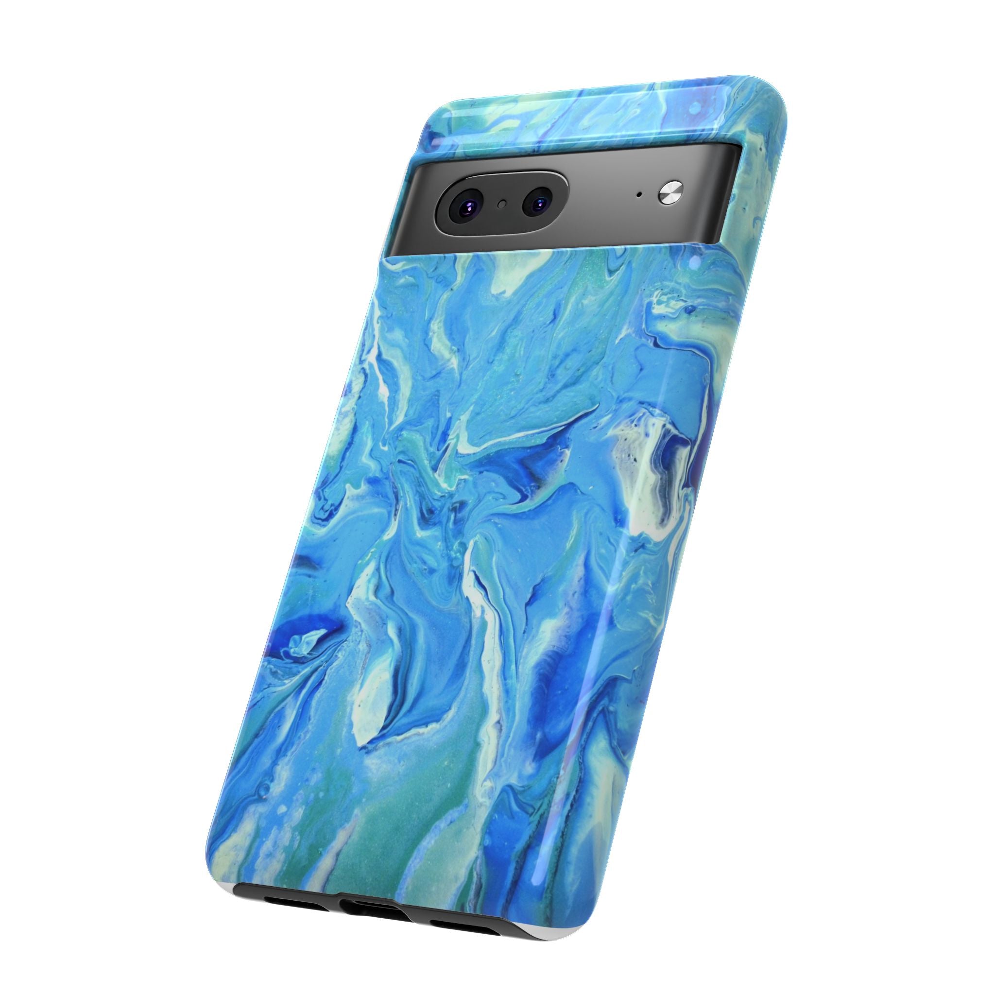 Blue Marble Tough Phone Case — Ocean Swirl Protective iPhone Cover