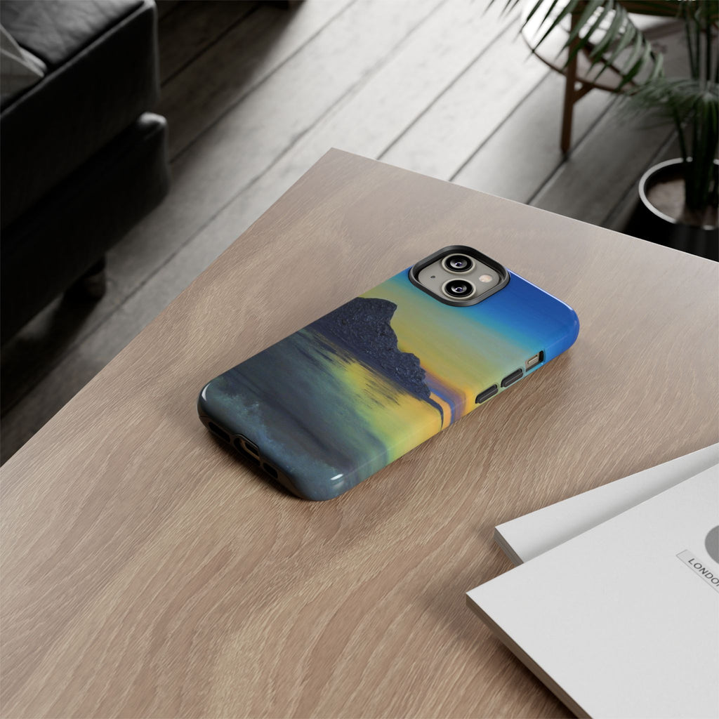 Sunset Cove Phone Case — Durable Protective Tough Case with Tranquil Beach Landscape