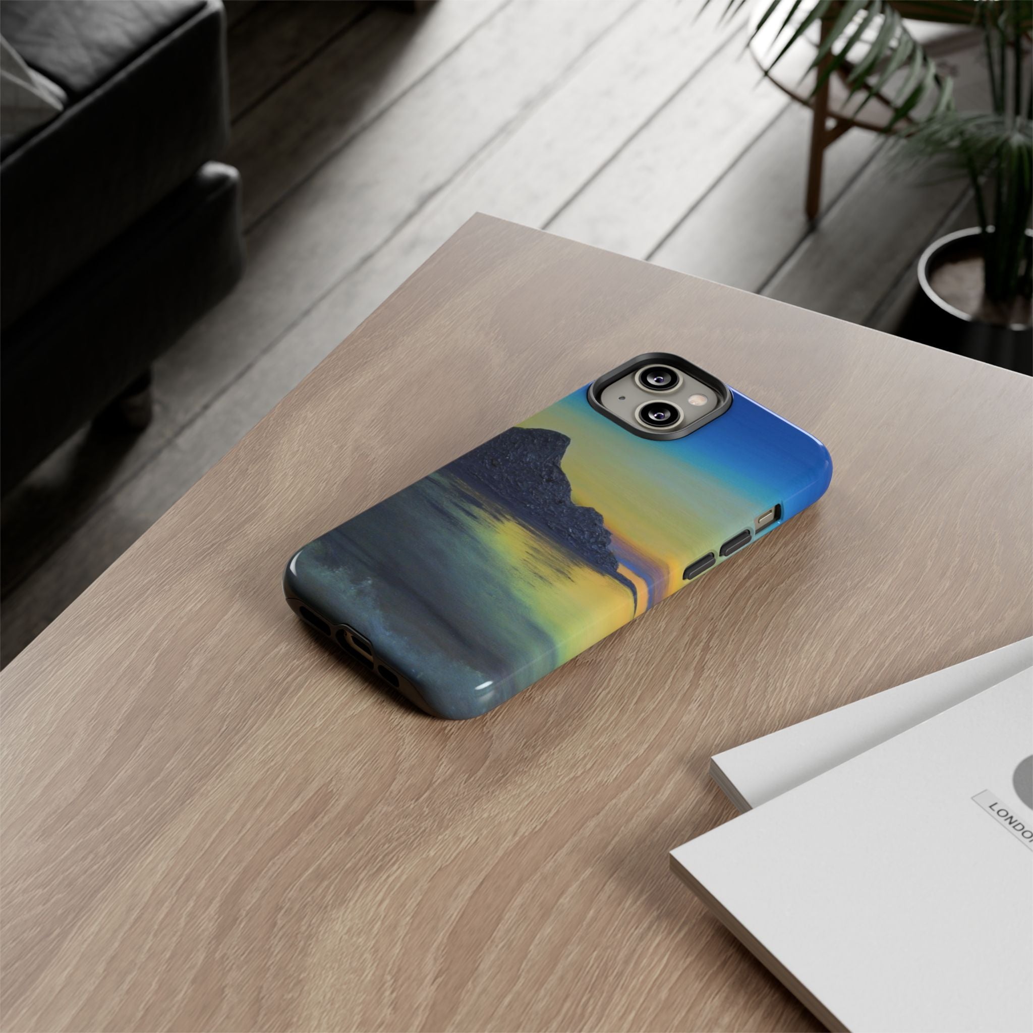 Sunset Cove Phone Case — Durable Protective Tough Case with Tranquil Beach Landscape