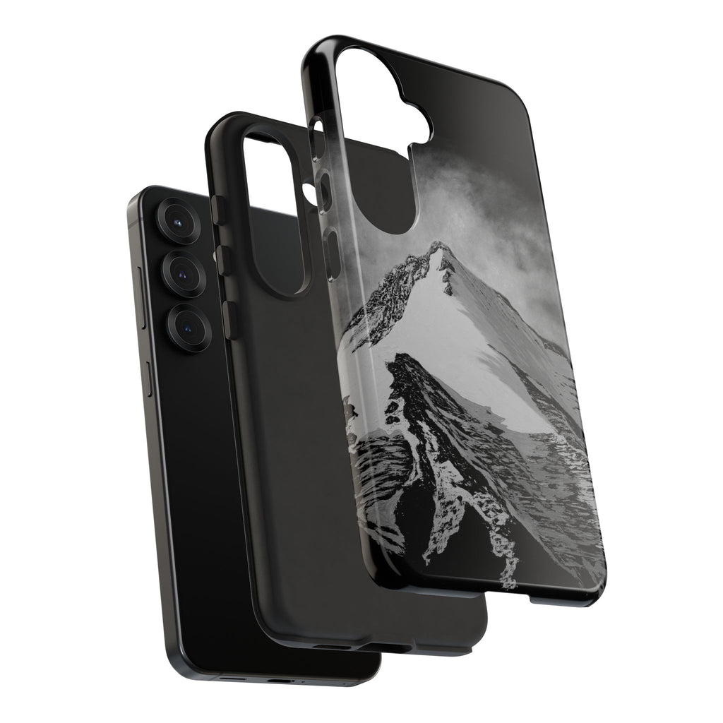 Mountain Peak Phone Case — Black & White Alpine Protective Case