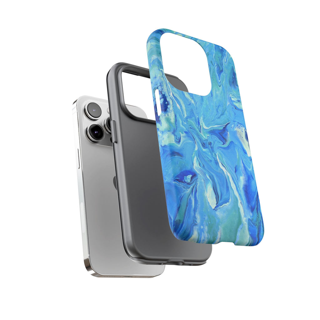 Blue Marble Tough Phone Case — Ocean Swirl Protective iPhone Cover
