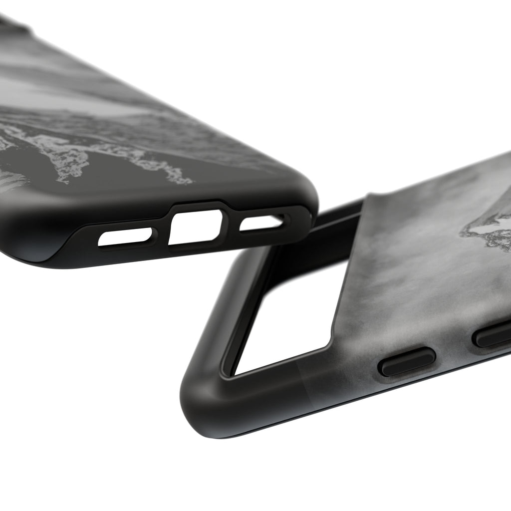 Mountain Peak Phone Case — Black & White Alpine Protective Case