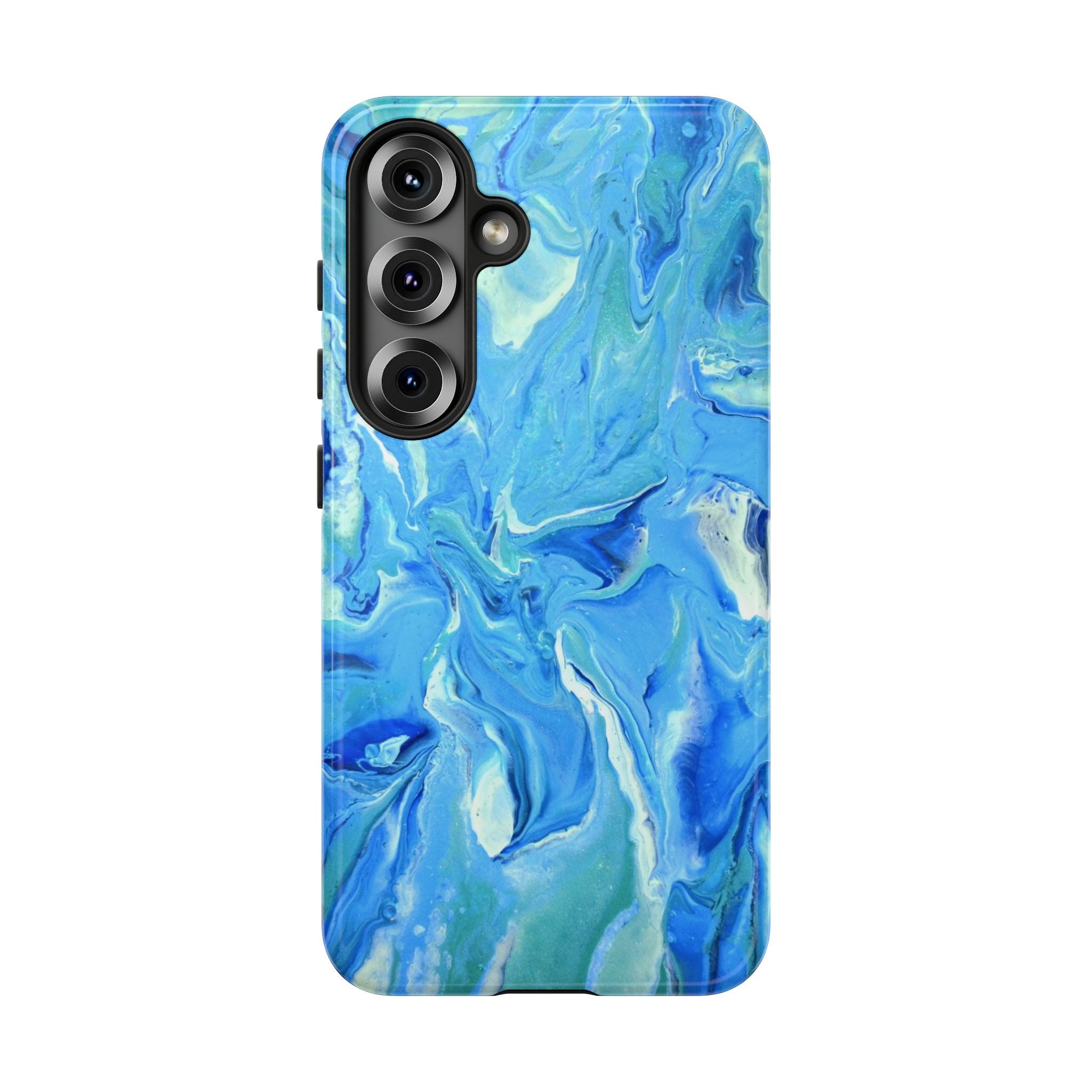 Blue Marble Tough Phone Case — Ocean Swirl Protective iPhone Cover