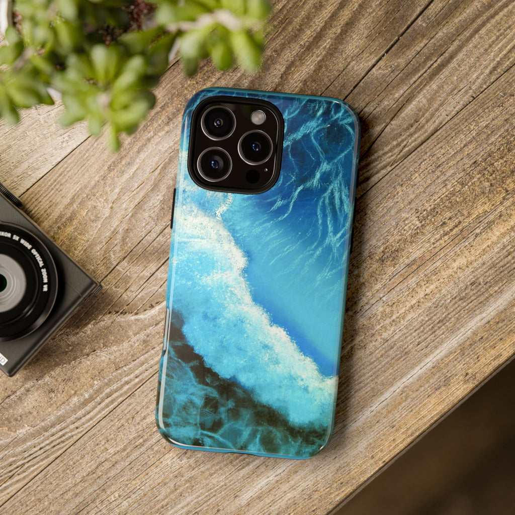 Ocean Wave Tough Phone Case — Blue Sea Water Protective Cover