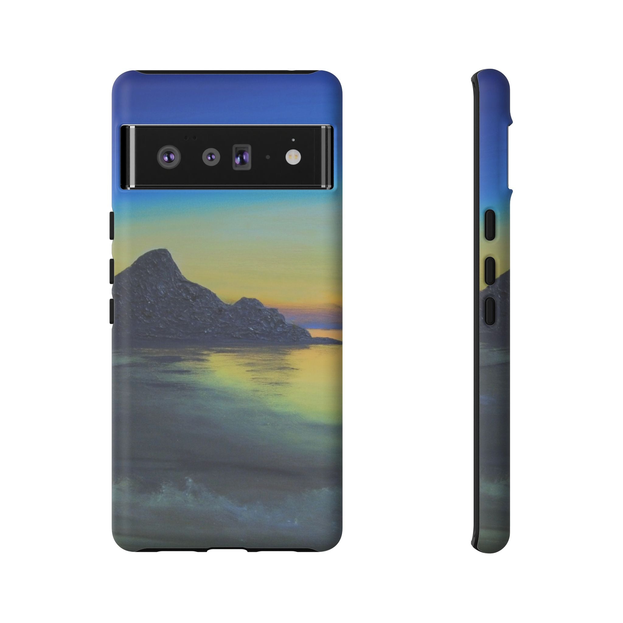 Sunset Cove Phone Case — Durable Protective Tough Case with Tranquil Beach Landscape