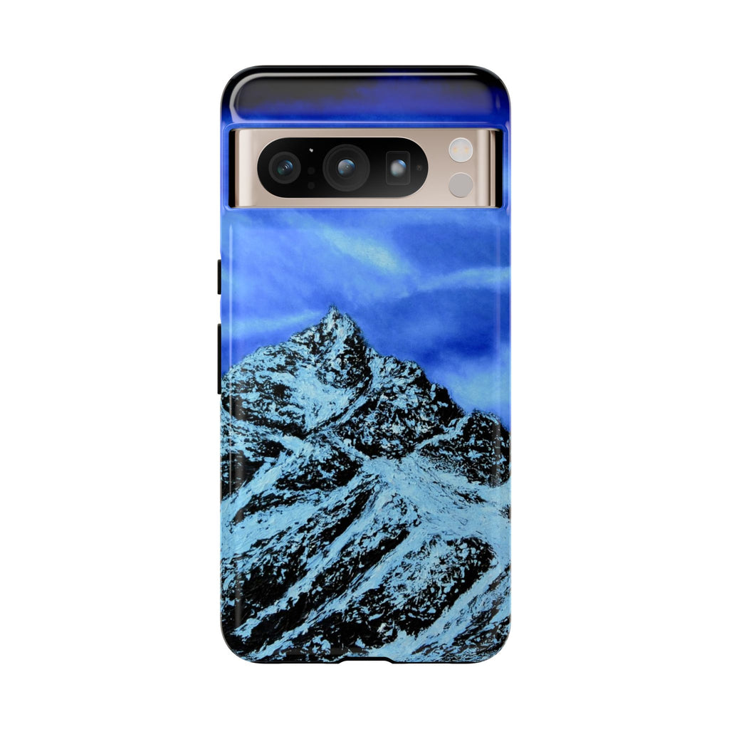 Mountain Peak Blue Tough Phone Case — Rugged Protective iPhone Cover