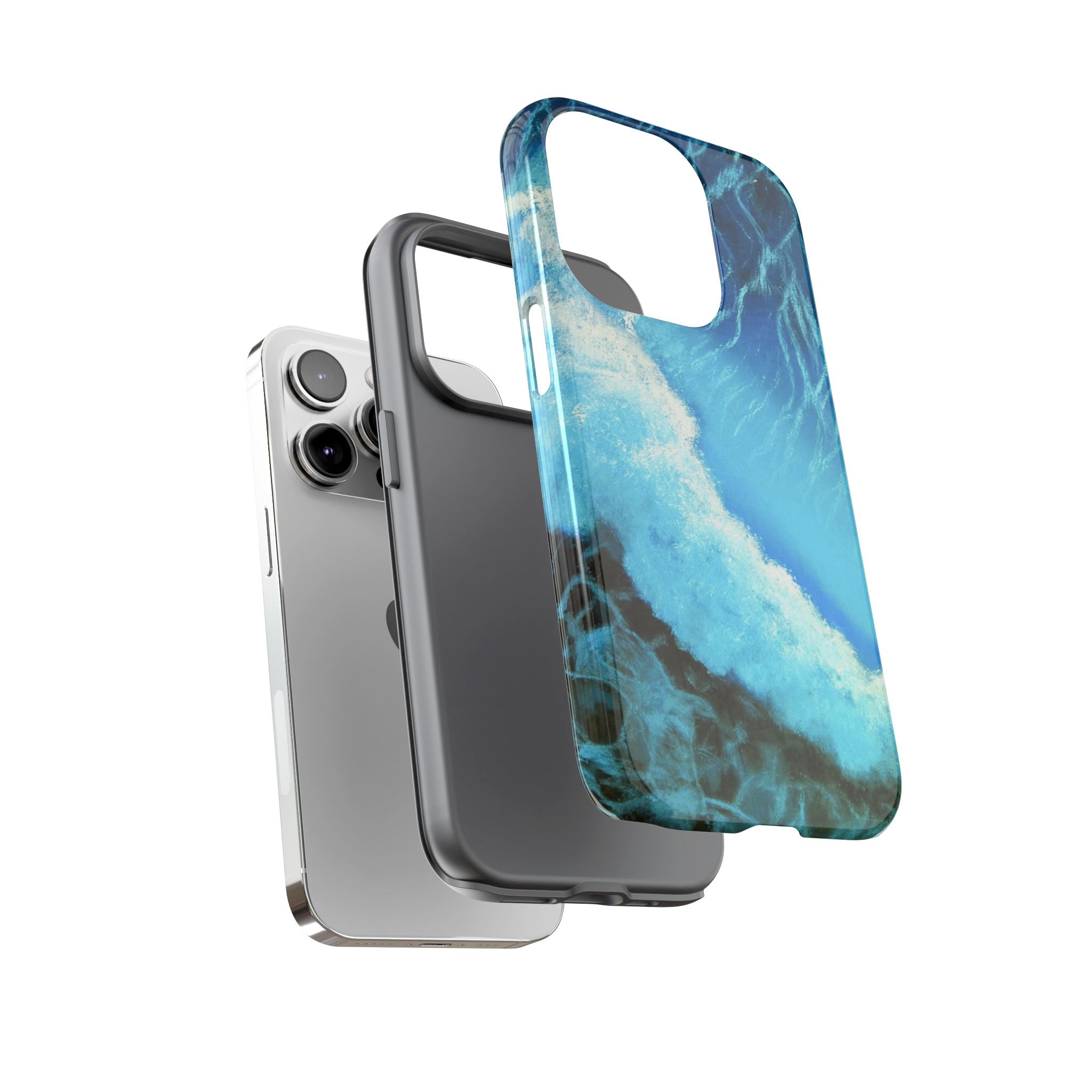 Ocean Wave Tough Phone Case — Blue Sea Water Protective Cover