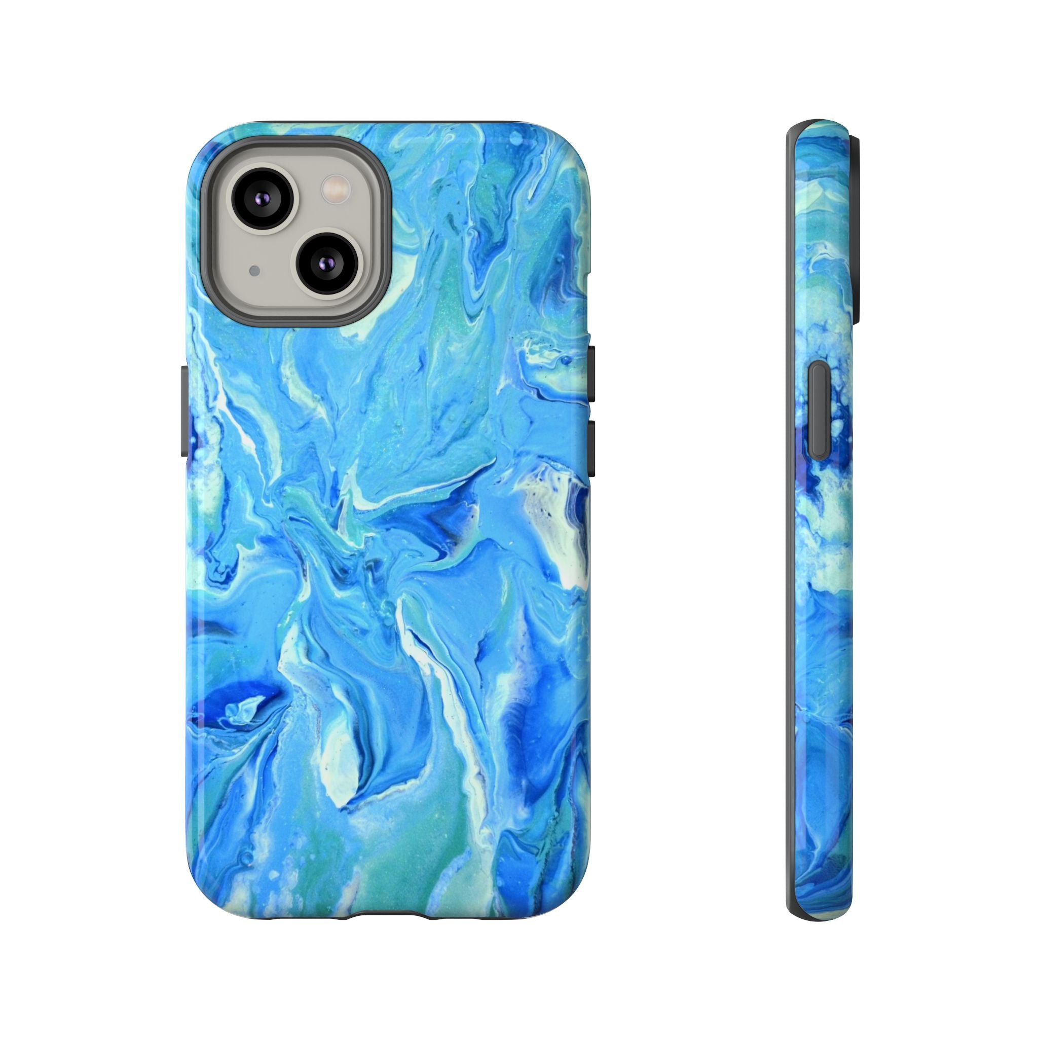 Blue Marble Tough Phone Case — Ocean Swirl Protective iPhone Cover