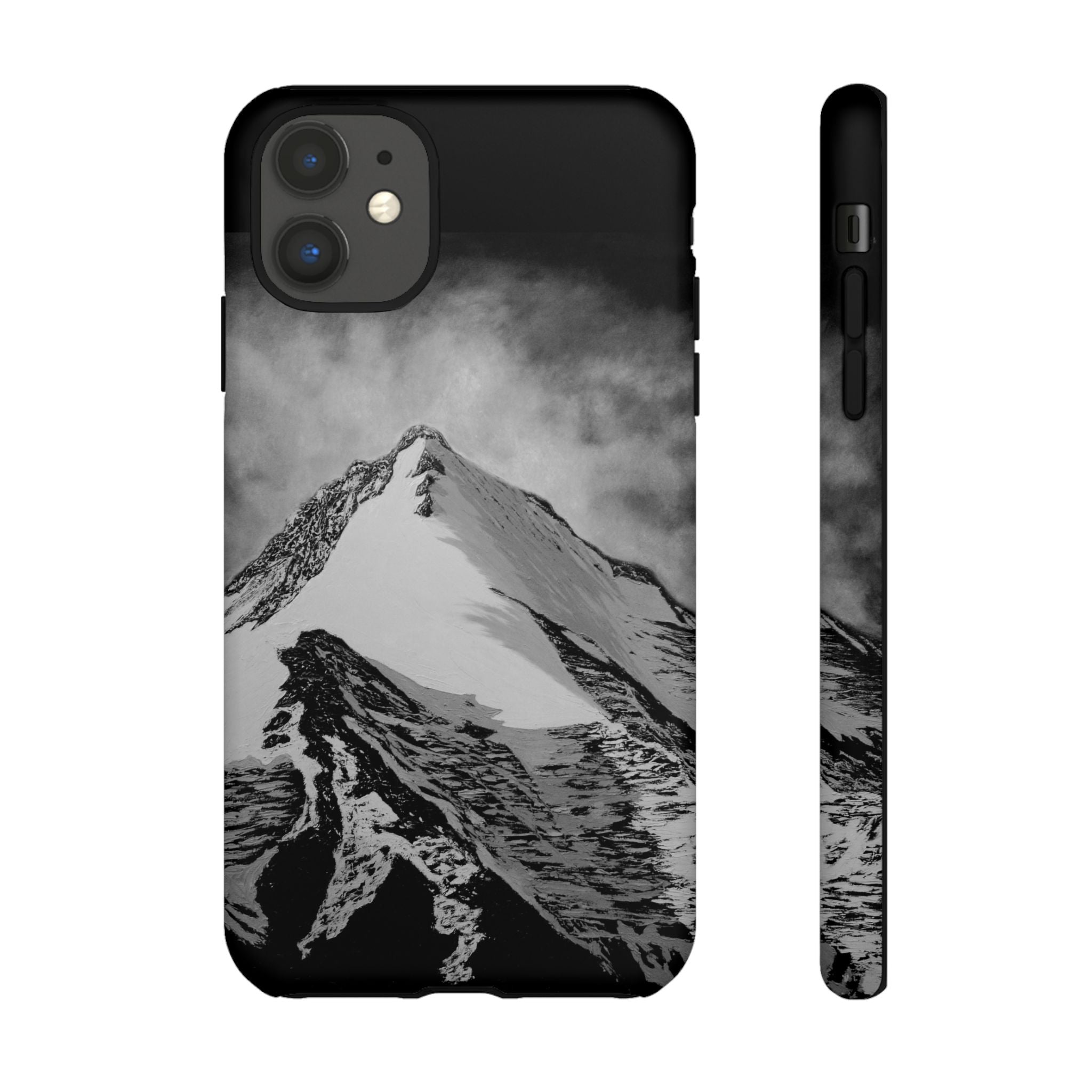 Mountain Peak Phone Case — Black & White Alpine Protective Case