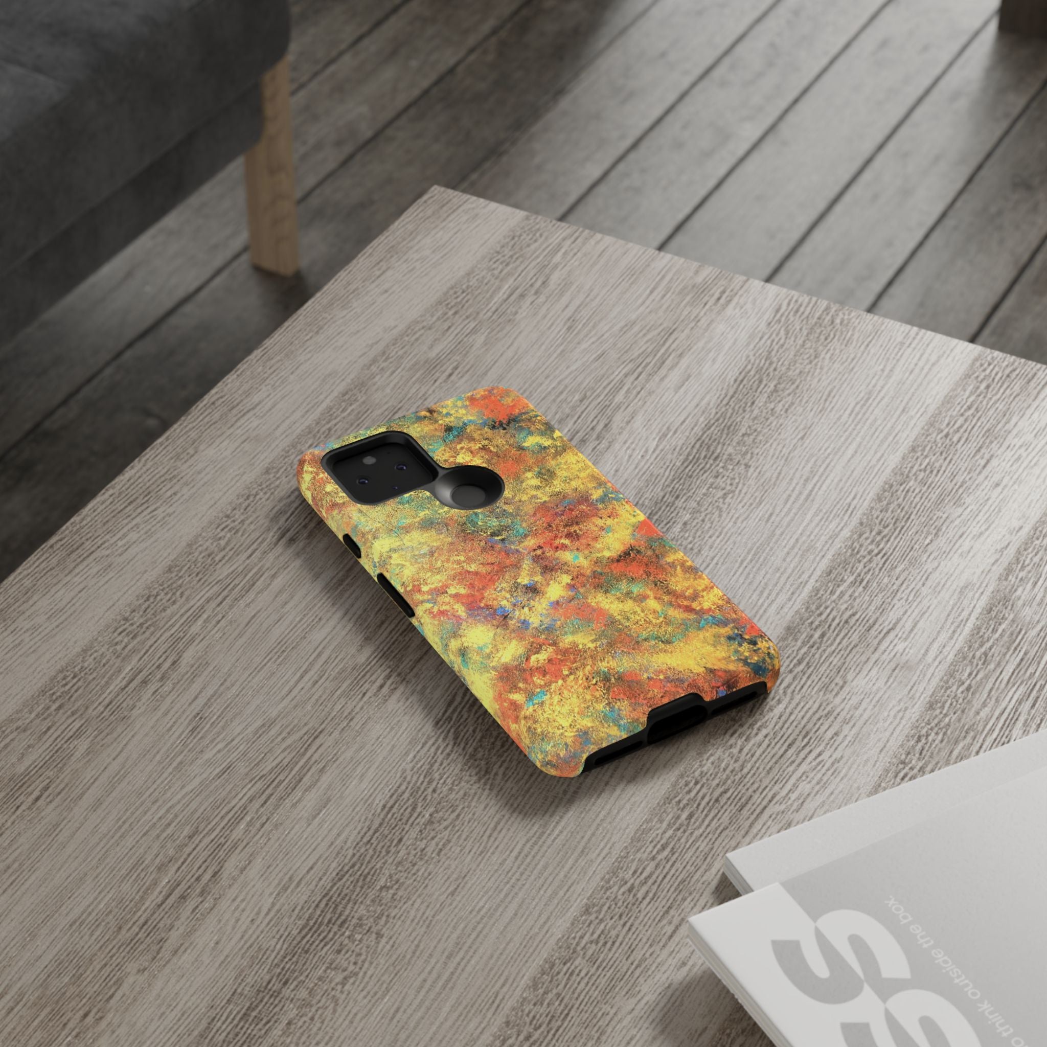 Abstract Autumn Marble Phone Case — Protective iPhone Cover with Warm Fall Colors