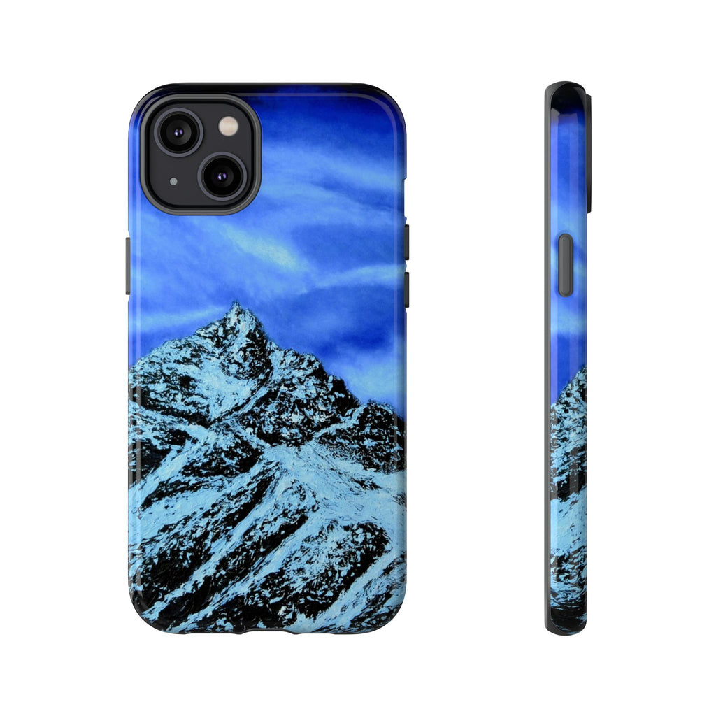 Mountain Peak Blue Tough Phone Case — Rugged Protective iPhone Cover