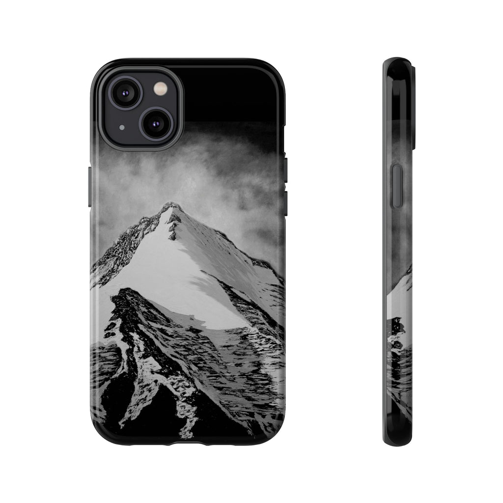 Mountain Peak Phone Case — Black & White Alpine Protective Case