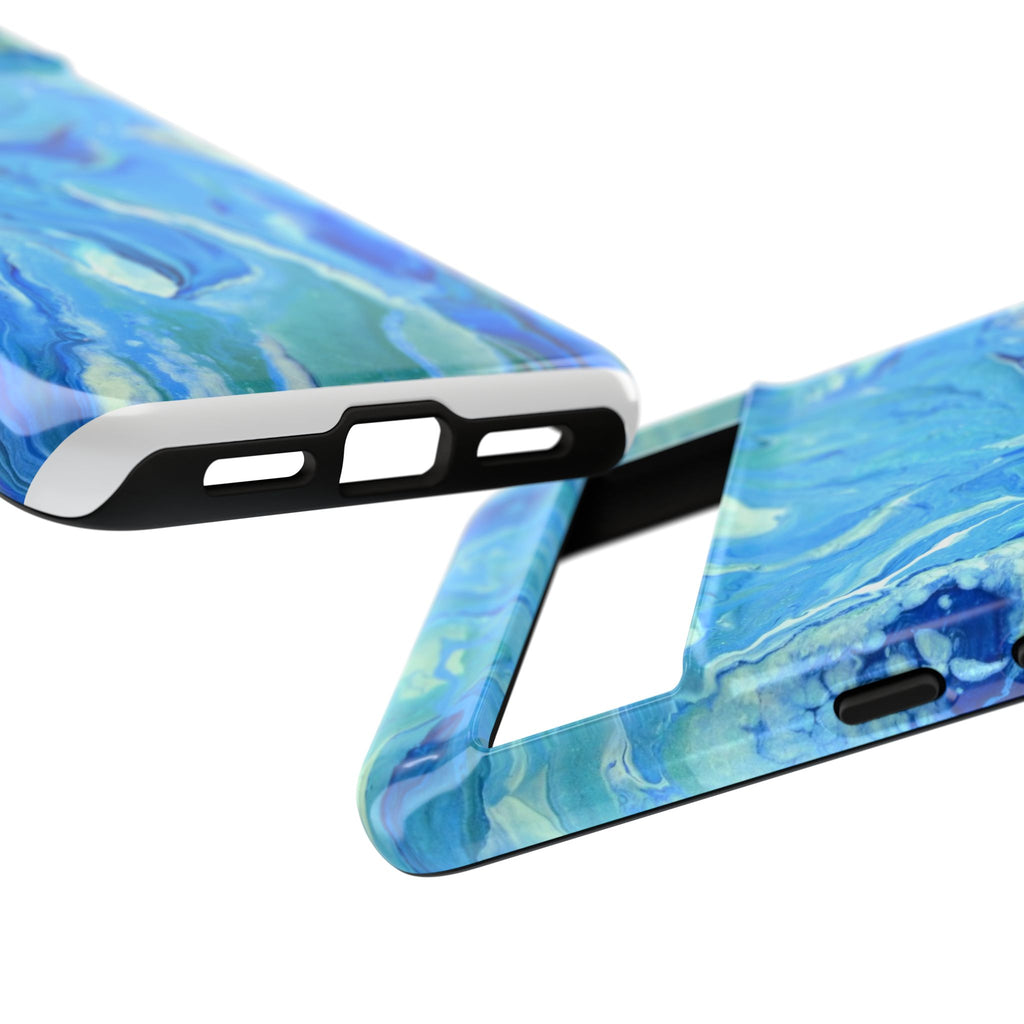 Blue Marble Tough Phone Case — Ocean Swirl Protective iPhone Cover