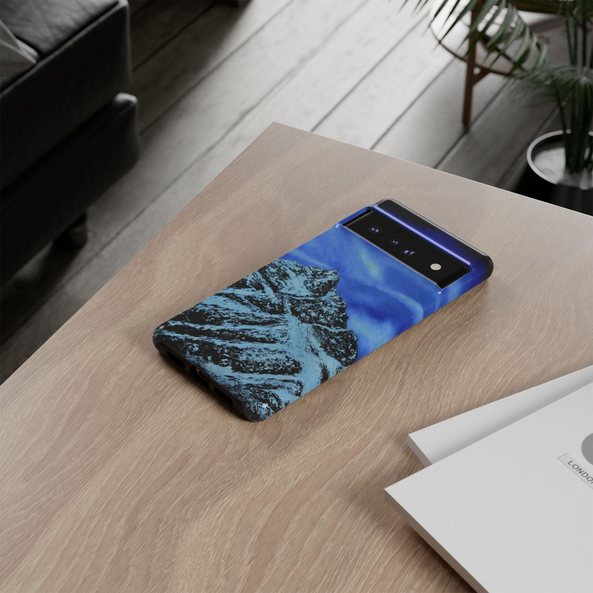 Mountain Peak Blue Tough Phone Case — Rugged Protective iPhone Cover