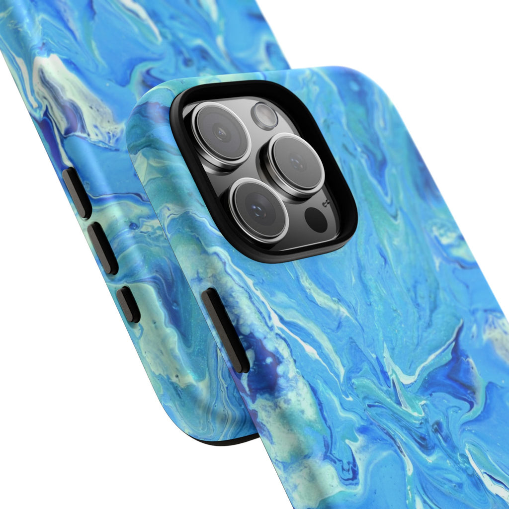 Blue Marble Tough Phone Case — Ocean Swirl Protective iPhone Cover