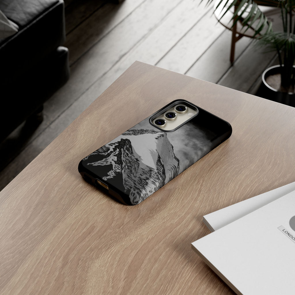 Mountain Peak Phone Case — Black & White Alpine Protective Case
